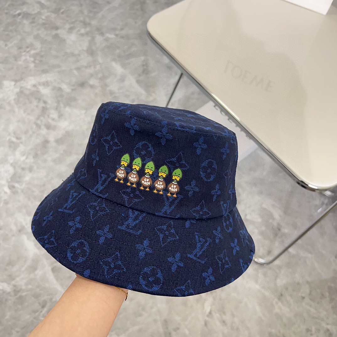 Precio especial 💛 con bolsa de polvo. [LV Louis Vuitton] Nueva gorra de pescador clásica con monograma juguetón 2024, …