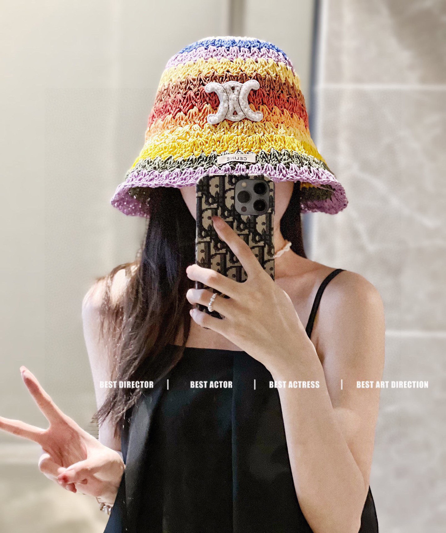 NO:225042,Special dust bag [CELINE] 2025 new Hyuna style rainbow woven bucket hat fisherman hat, the holiday style is super easy to match, buy it now!  Hat Straw Hat Fisherman Hat Baseball Hat Knitted Hats, Hats, Celine, Celine, espadrilles, Hats19860909特配防尘袋【CELINE赛琳】2025新款泫雅风彩虹编织桶帽渔夫帽,度假款超好搭配,赶紧入手！帽子草帽渔夫帽棒球帽针织帽,帽子,celine,celine,espadrilles,hats,hat