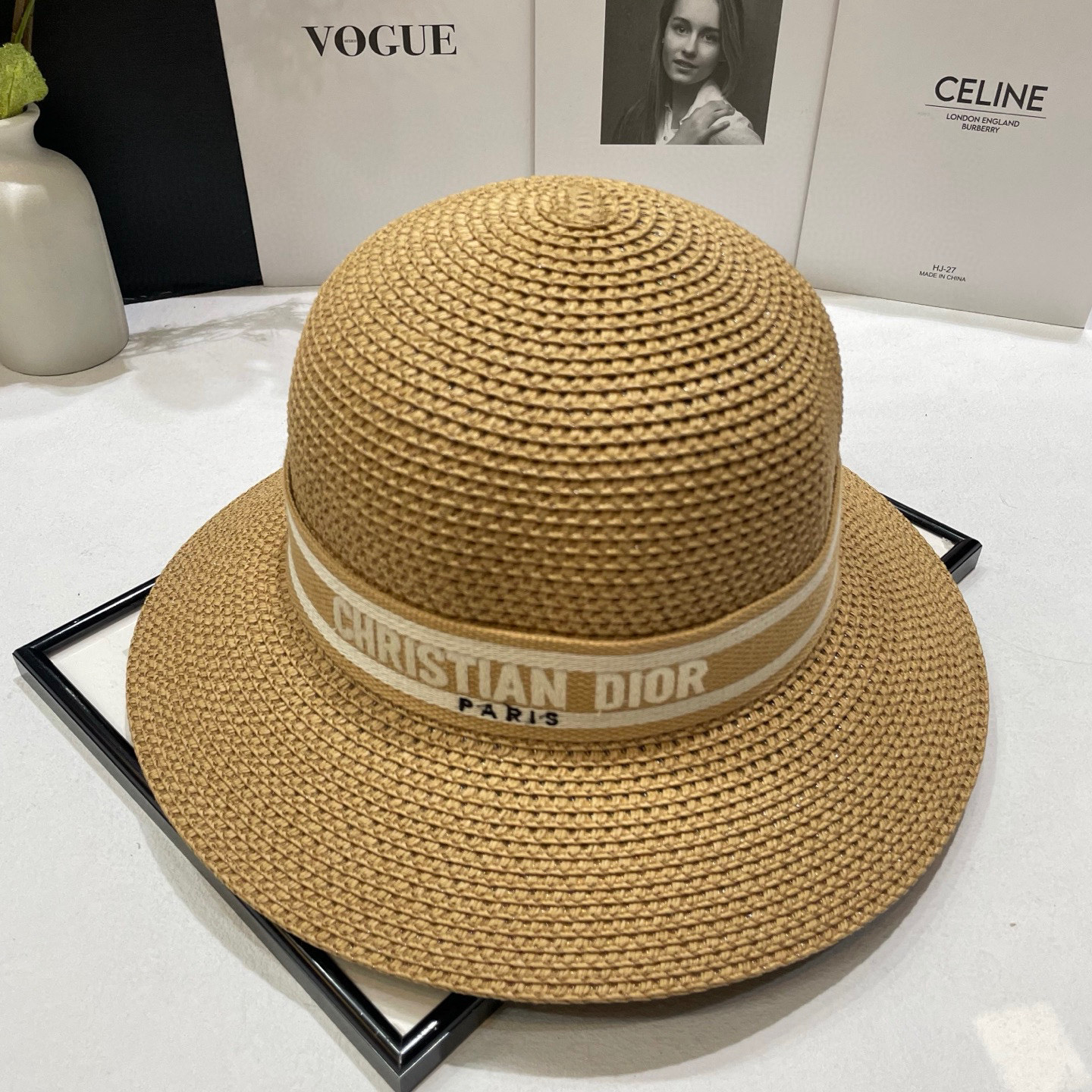 NO:226289,Special offer with dust bag. [DIOR] 2025 new webbing tightly woven vacation wind basin hat straw hat, travel products new straw hat, hat, dior, dior, hats19860909特价配防尘袋.【DIOR迪奥】2025新款织带密织度假风盆帽草帽,出街旅行单品新款草帽,帽子,dior,dior,hats,hat