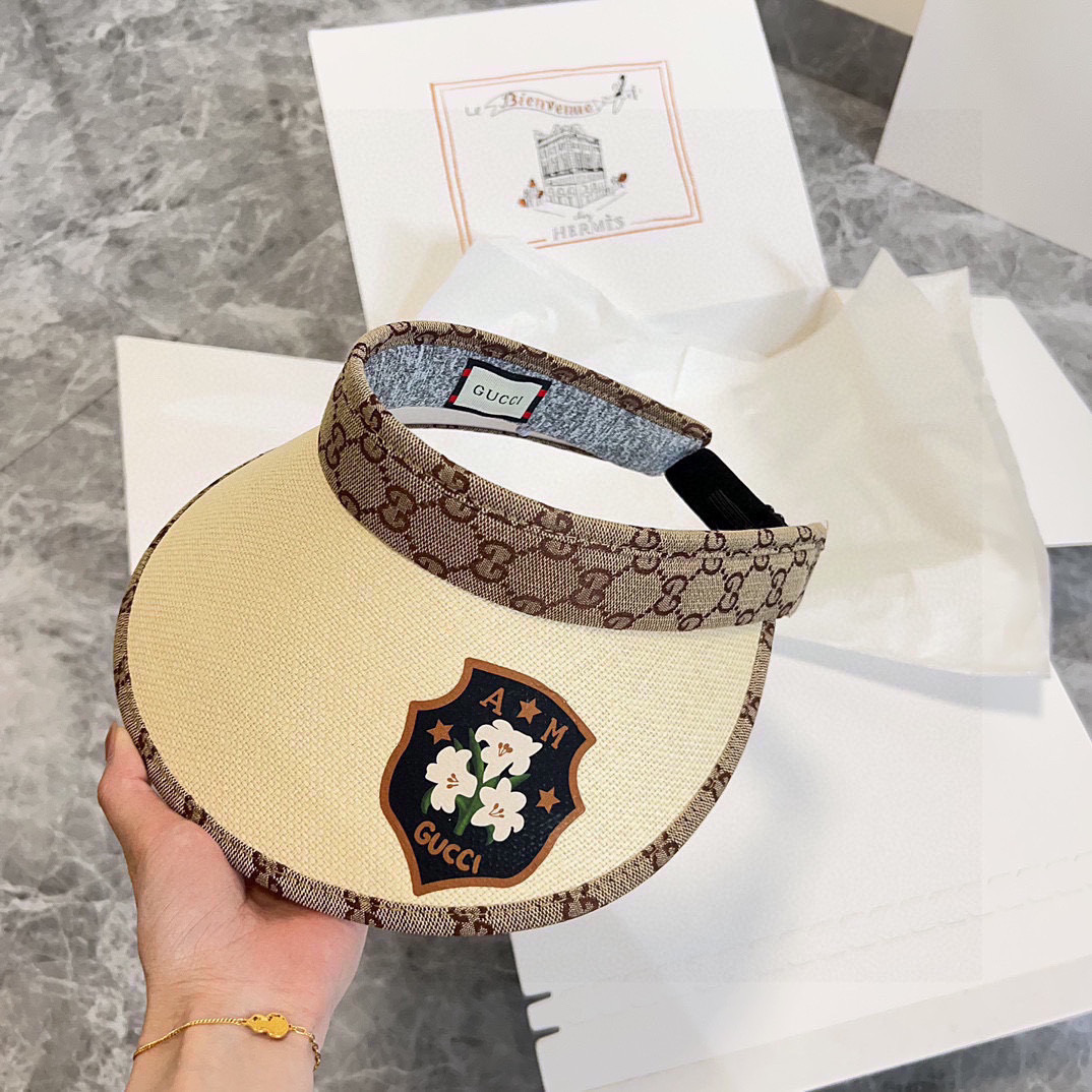 💛配防尘袋 【GUCCI古驰】2025夏季新款拼接独家款遮阳帽空顶帽
男女百搭款～休闲出街神器