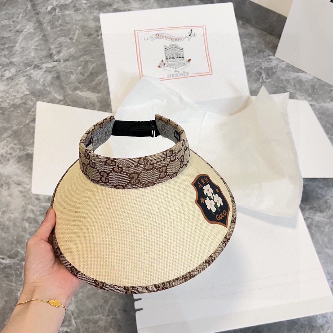 💛配防尘袋 【GUCCI古驰】2025夏季新款拼接独家款遮阳帽空顶帽
男女百搭款～休闲出街神器