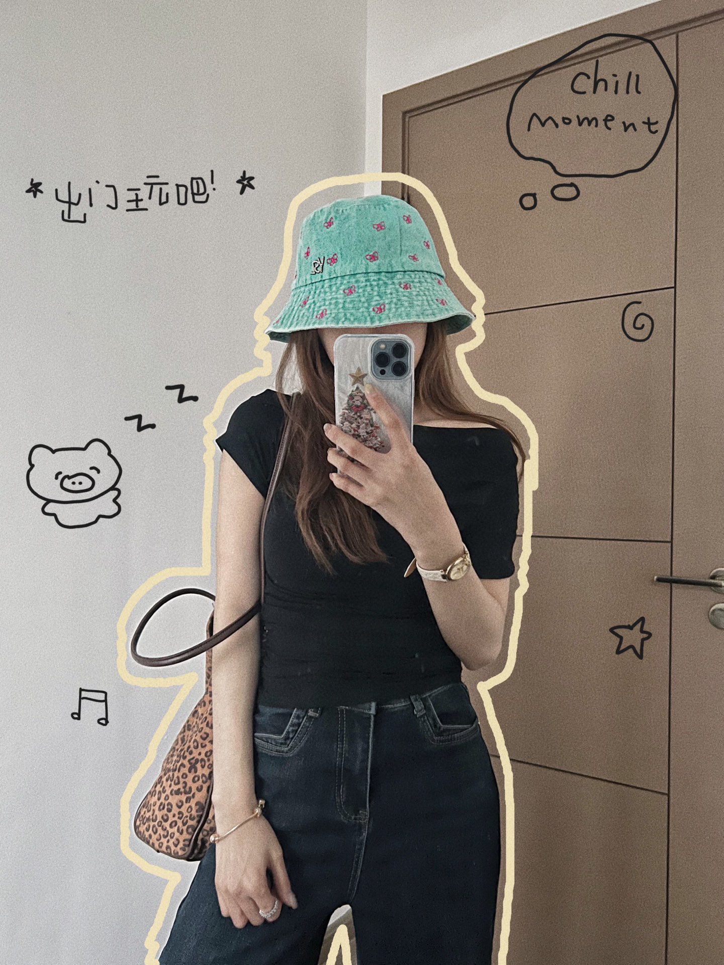 💛配防尘袋【YSL圣罗兰】2025新款撞色刺绣牛仔渔夫帽，🔆百搭日常款～休闲出街#男女款