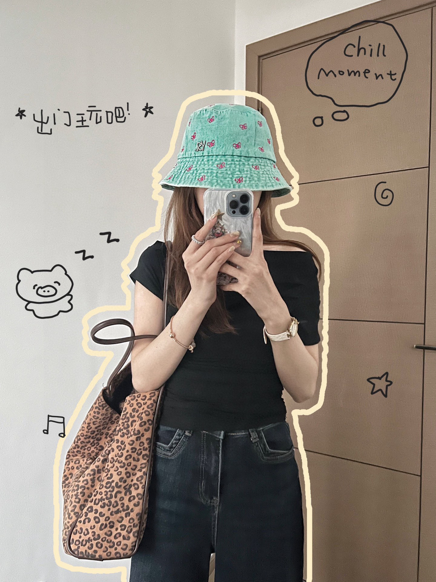 💛配防尘袋【YSL圣罗兰】2025新款撞色刺绣牛仔渔夫帽，🔆百搭日常款～休闲出街#男女款