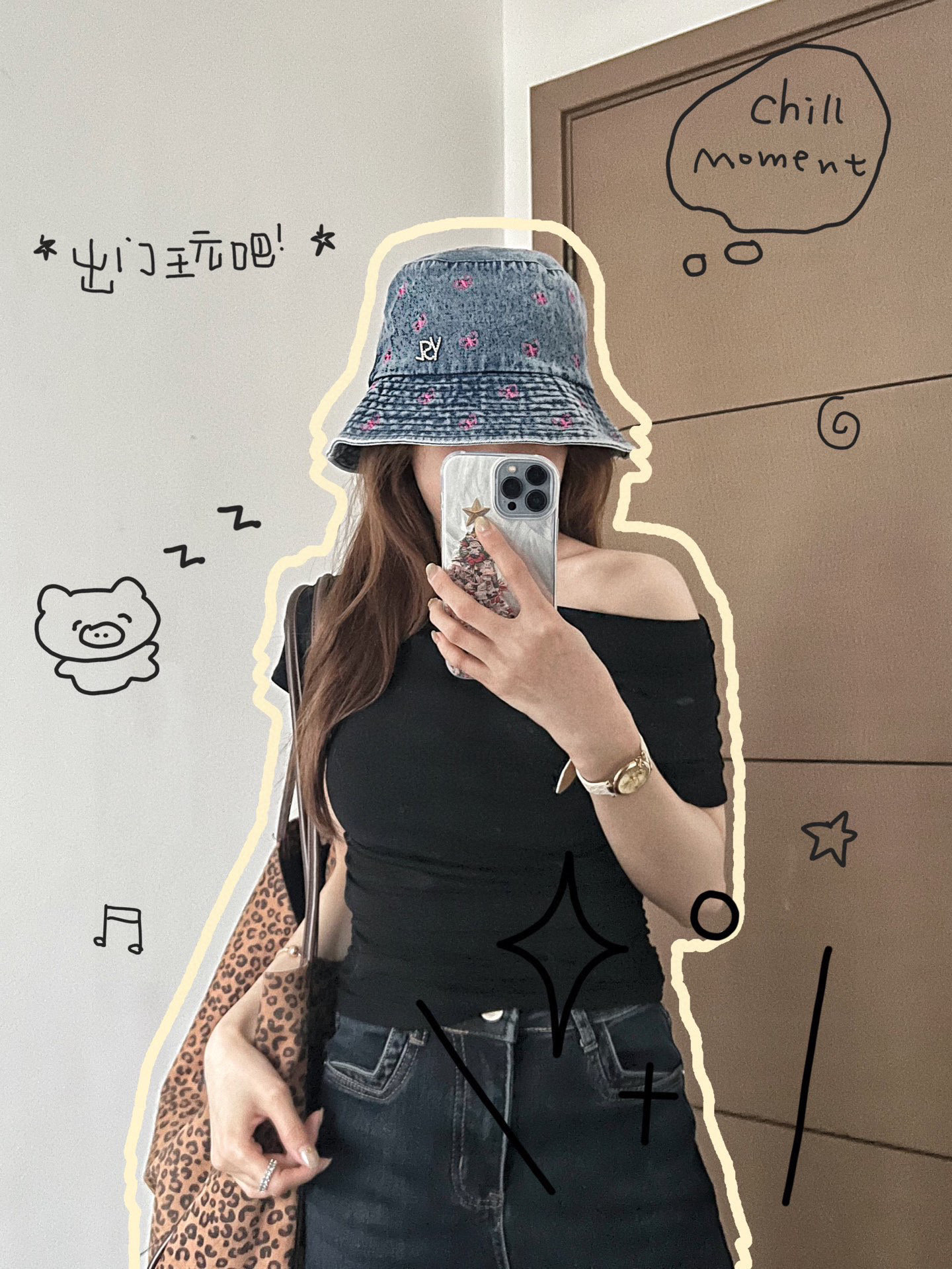 💛配防尘袋【YSL圣罗兰】2025新款撞色刺绣牛仔渔夫帽，🔆百搭日常款～休闲出街#男女款