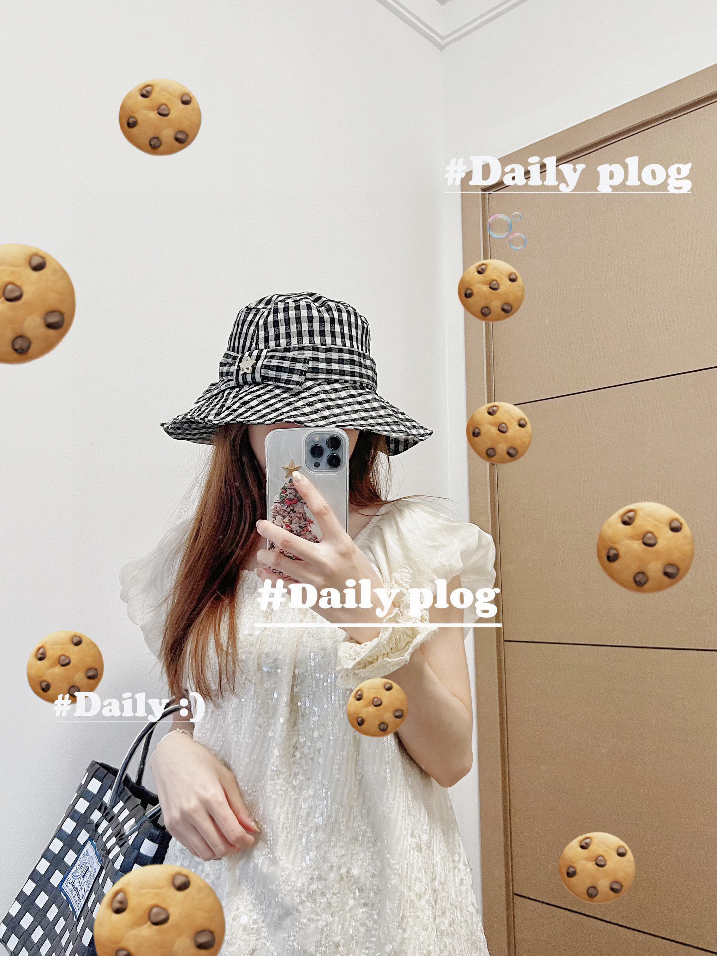 💛配防尘袋【MIUMIU缪缪】2025新款格纹度假风大沿渔夫帽，🔆百搭日常款～出街必备