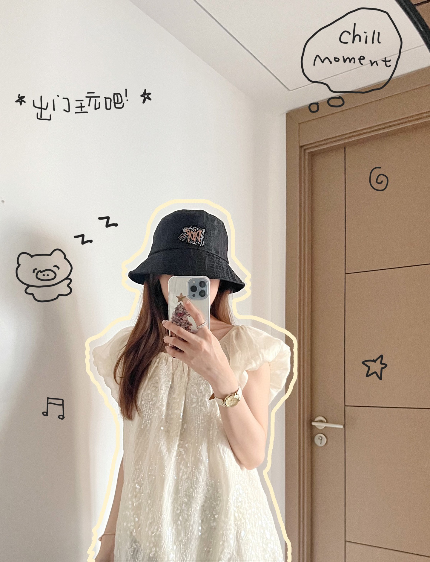 💛配防尘袋【DIOR迪奥】2025新款暗纹轻奢款渔夫帽，🔆百搭日常款～休闲出街#