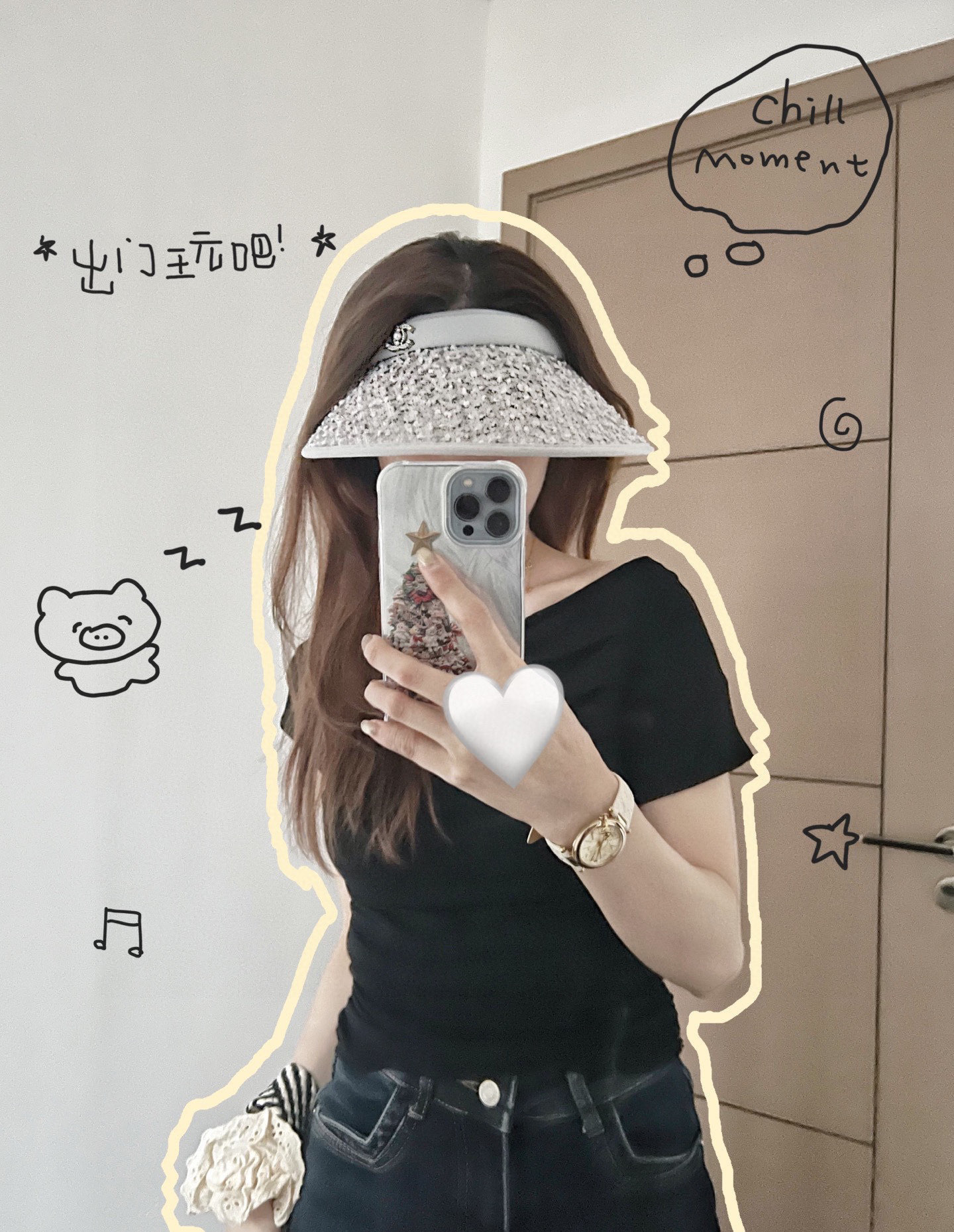 💛配防尘袋 【CHANEL香奈儿】2025新款独家款小香亮片遮阳帽空顶帽，🔆遮阳百搭～休闲出街神器