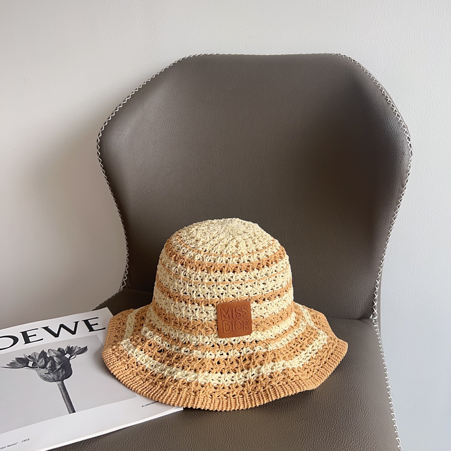 NO:227936,Special dust bag [DIOR] 2025 new color-blocking woven simple fisherman hat, versatile daily style~ must-have hats, straw hats, fisherman hats, baseball hats, hats, dior, dior, espadrilles, hats19860909特配防尘袋【DIOR迪奥】2025新款拼色编织简约款渔夫帽,百搭日常款～出街必备帽子草帽渔夫帽棒球帽,帽子,dior,dior,espadrilles,hats,hat