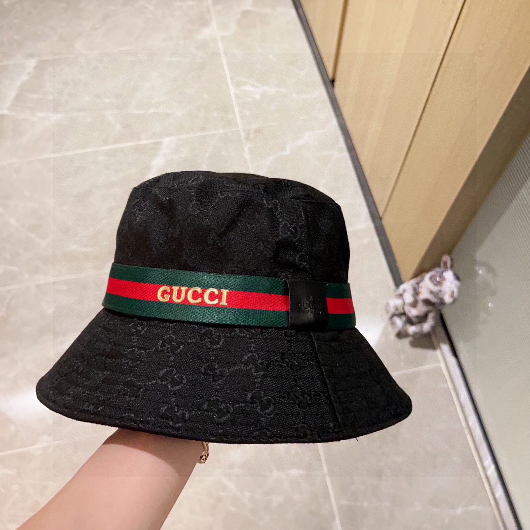 💛配防尘袋【GUCCI古驰】2025新款大牌专柜款渔夫帽，超好搭配，闭眼入的一款