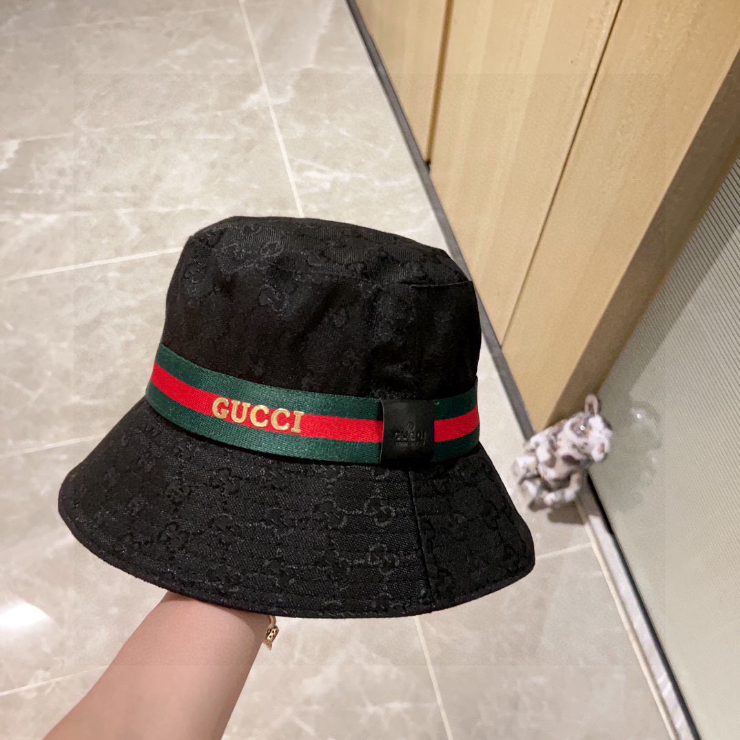 💛配防尘袋【GUCCI古驰】2025新款大牌专柜款渔夫帽，超好搭配，闭眼入的一款