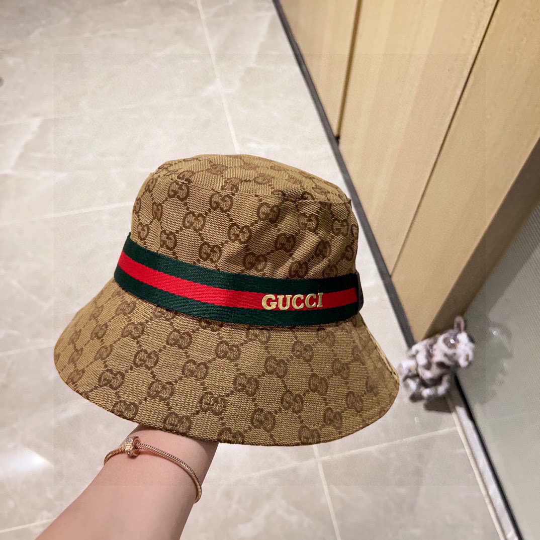 💛配防尘袋【GUCCI古驰】2025新款大牌专柜款渔夫帽，超好搭配，闭眼入的一款