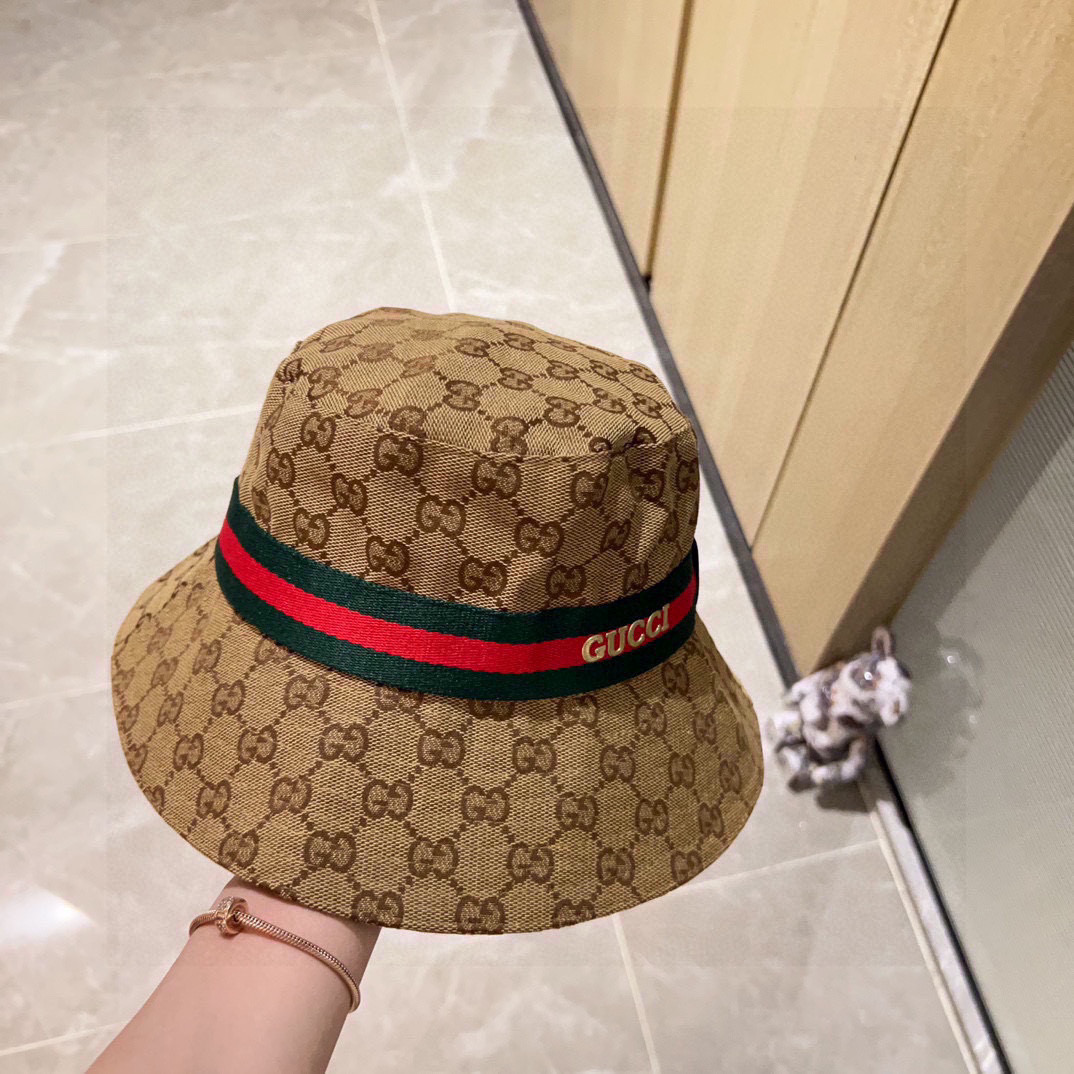 💛配防尘袋【GUCCI古驰】2025新款大牌专柜款渔夫帽，超好搭配，闭眼入的一款