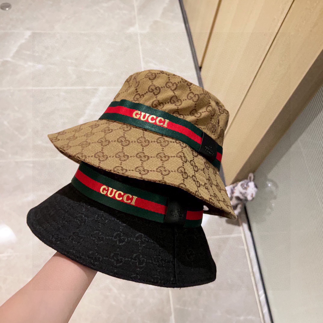 💛配防尘袋【GUCCI古驰】2025新款大牌专柜款渔夫帽，超好搭配，闭眼入的一款