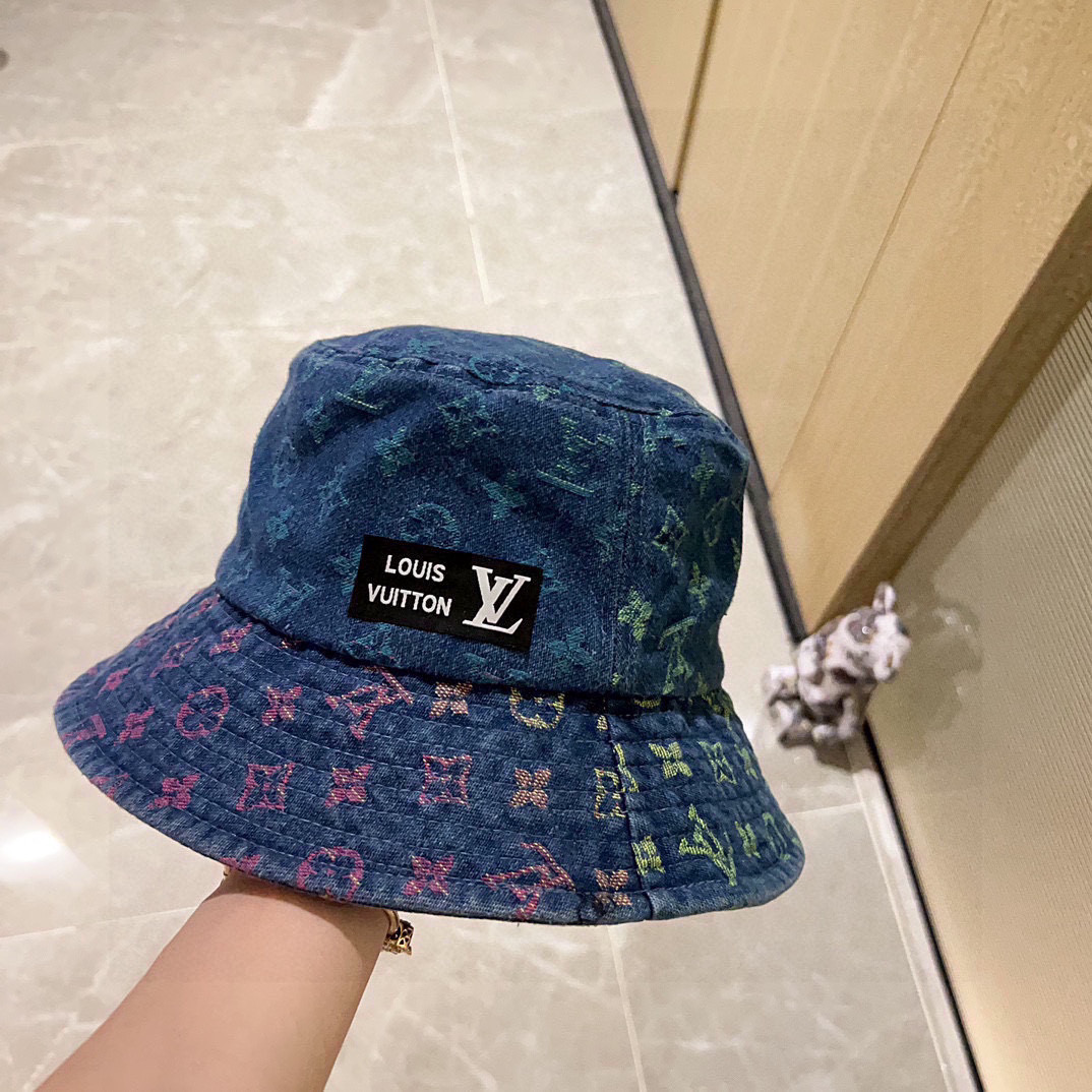 💛配防尘袋.  【LV路易威登】2025最新专柜款拼色老花渔夫帽，日常款超好搭配，出街单品