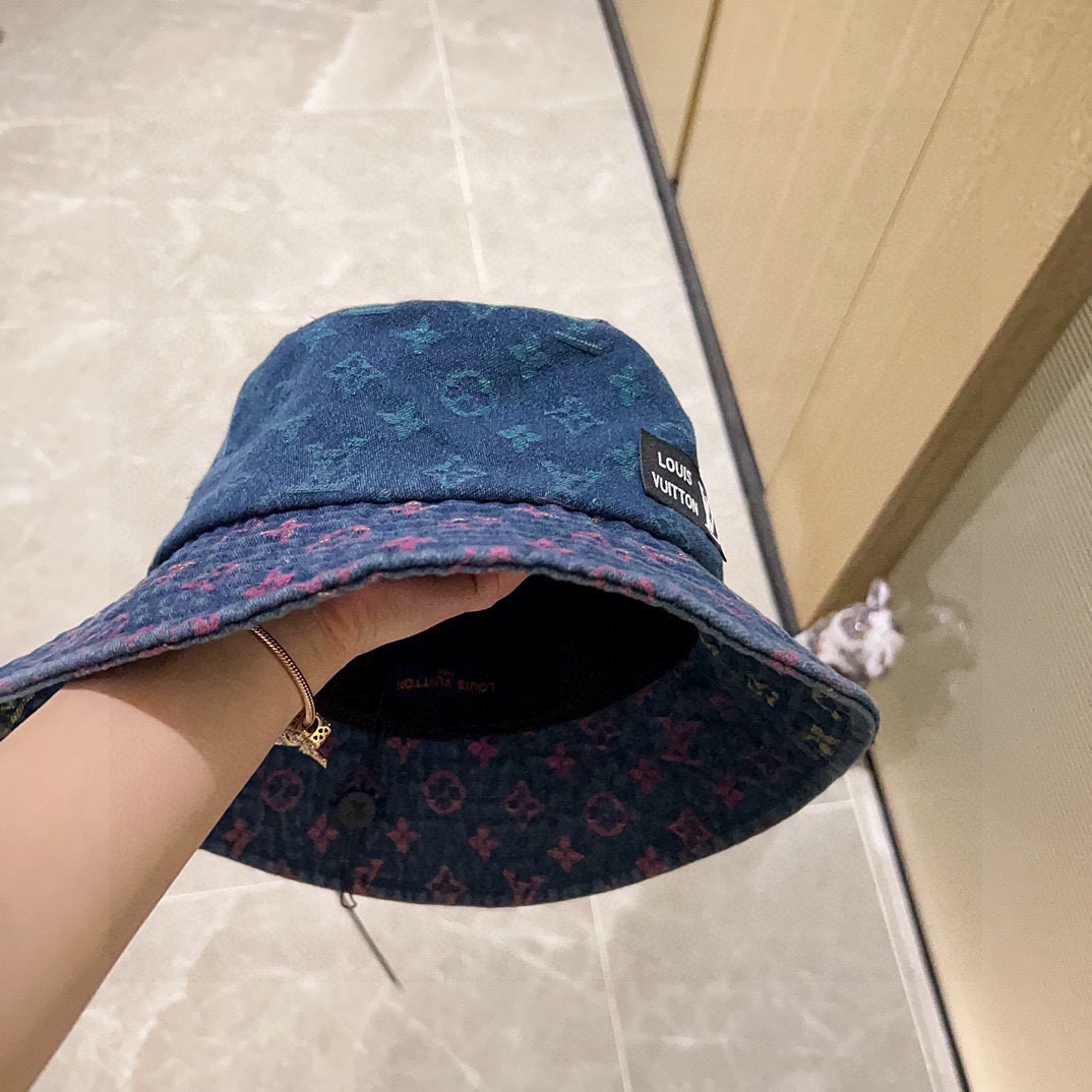 💛配防尘袋.  【LV路易威登】2025最新专柜款拼色老花渔夫帽，日常款超好搭配，出街单品