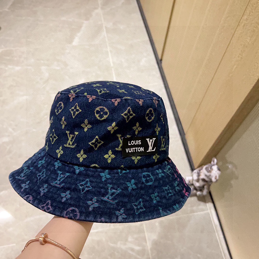 💛配防尘袋.  【LV路易威登】2025最新专柜款拼色老花渔夫帽，日常款超好搭配，出街单品