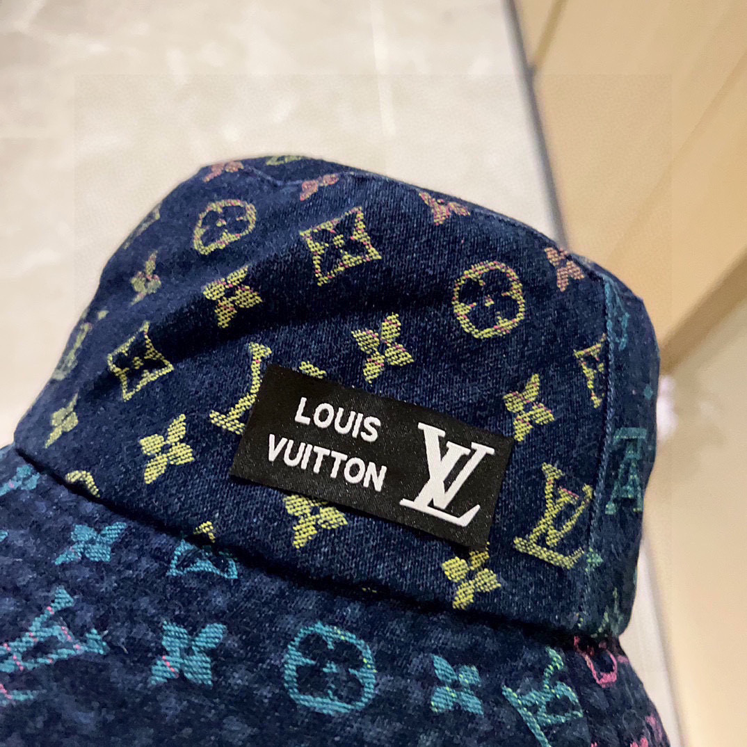 💛配防尘袋.  【LV路易威登】2025最新专柜款拼色老花渔夫帽，日常款超好搭配，出街单品
