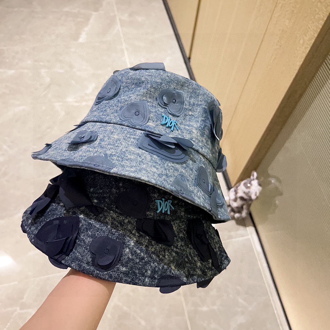 💛配防尘袋【DIOR迪奥】2025新款牛仔爆款小香简约渔夫帽，超好搭配，赶紧入手！