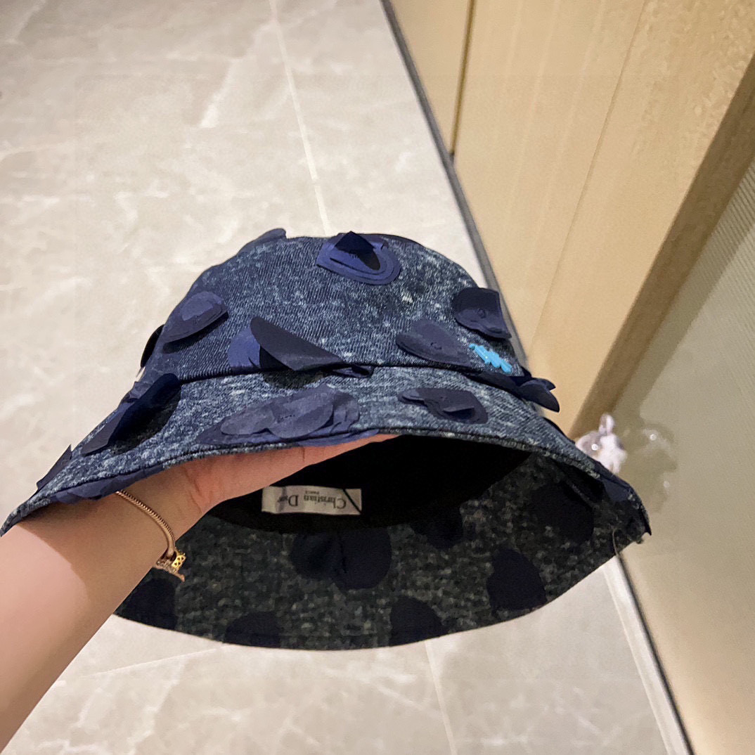 💛配防尘袋【DIOR迪奥】2025新款牛仔爆款小香简约渔夫帽，超好搭配，赶紧入手！