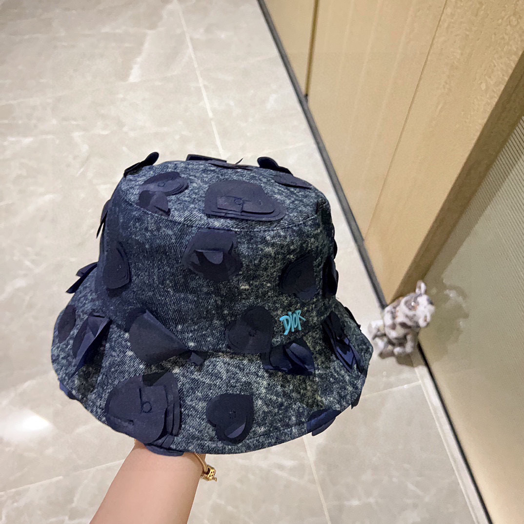 💛配防尘袋【DIOR迪奥】2025新款牛仔爆款小香简约渔夫帽，超好搭配，赶紧入手！
