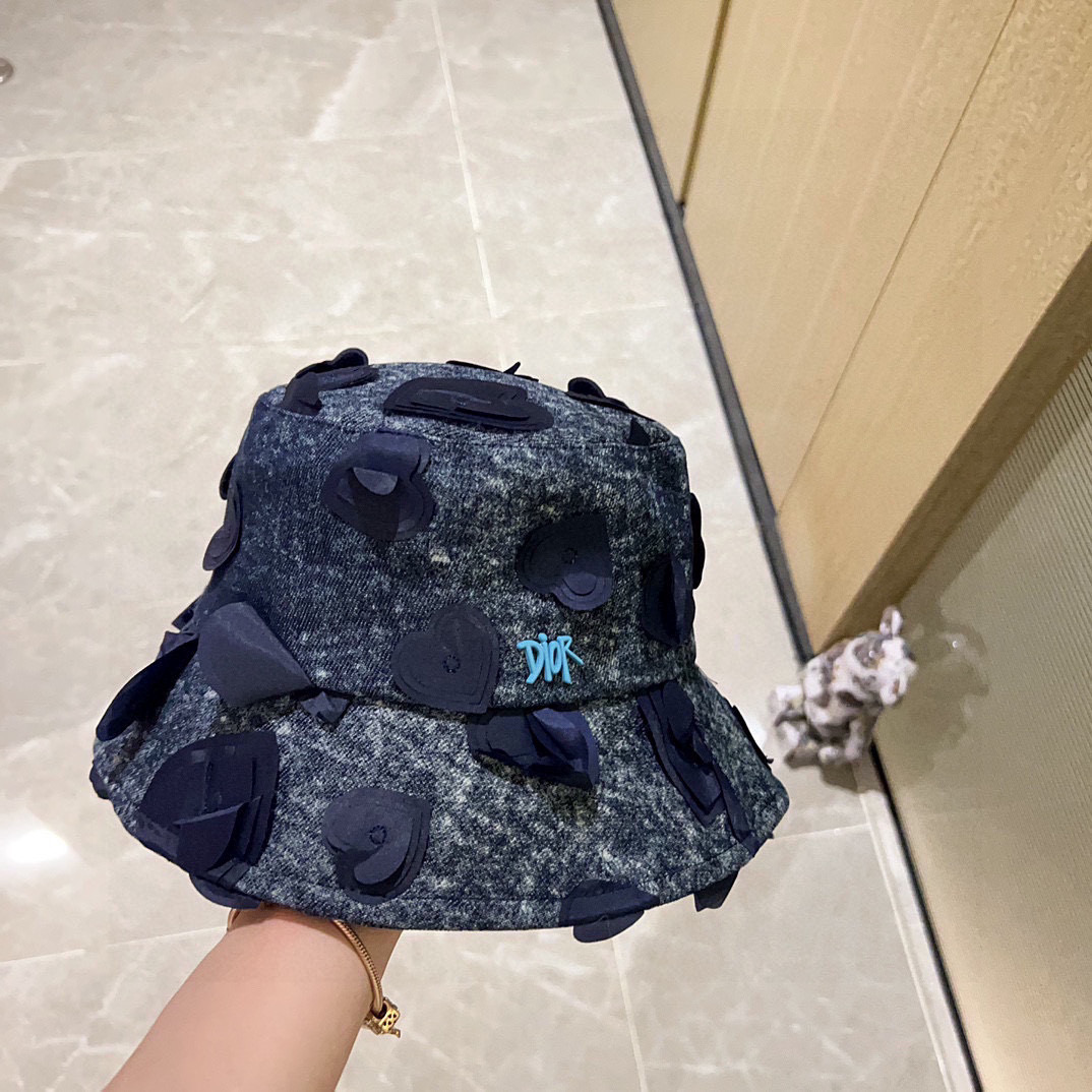 💛配防尘袋【DIOR迪奥】2025新款牛仔爆款小香简约渔夫帽，超好搭配，赶紧入手！