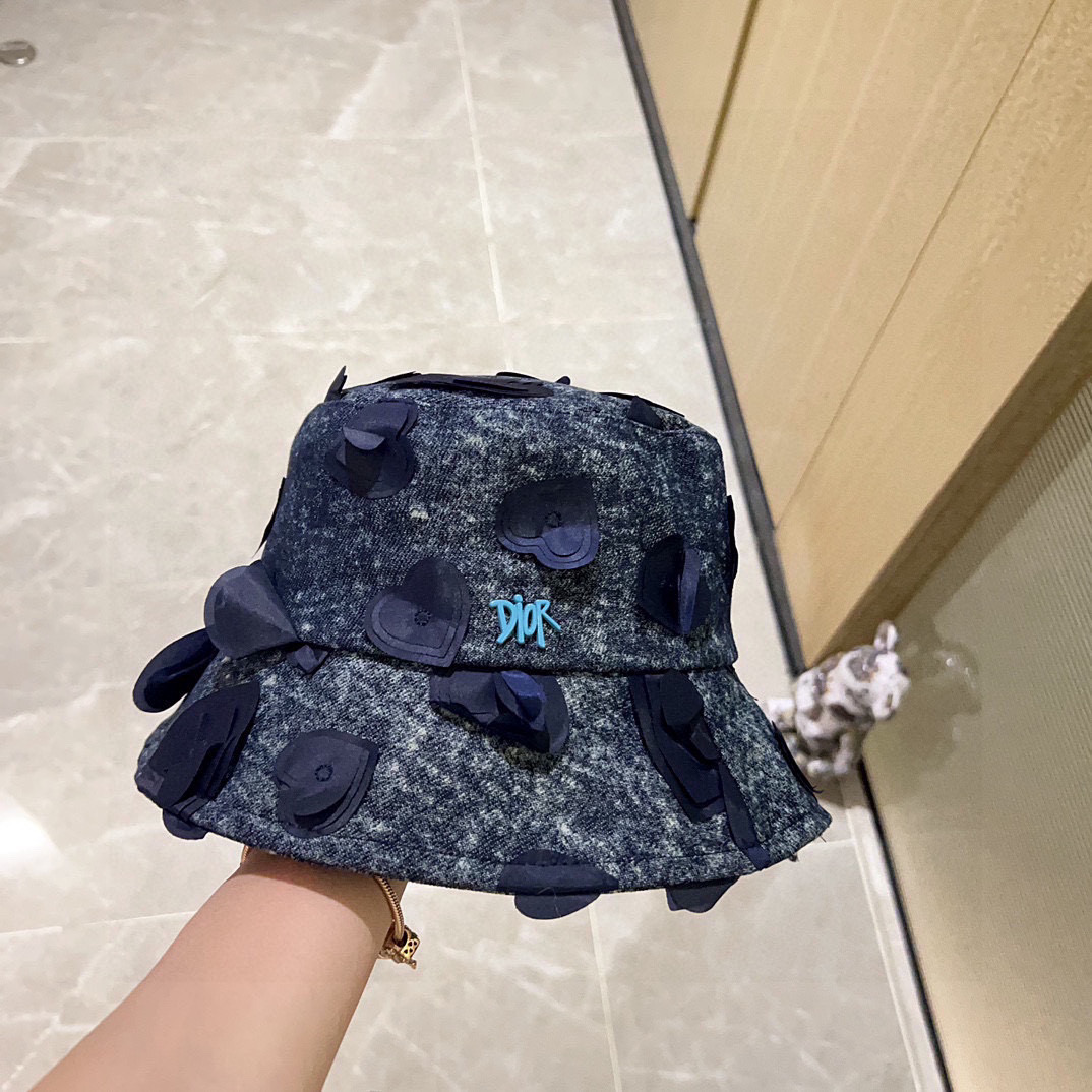 💛配防尘袋【DIOR迪奥】2025新款牛仔爆款小香简约渔夫帽，超好搭配，赶紧入手！