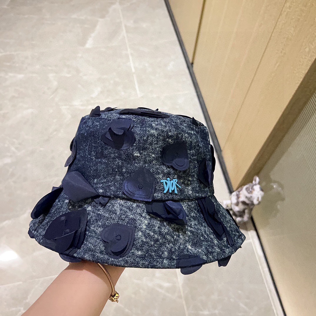 💛配防尘袋【DIOR迪奥】2025新款牛仔爆款小香简约渔夫帽，超好搭配，赶紧入手！