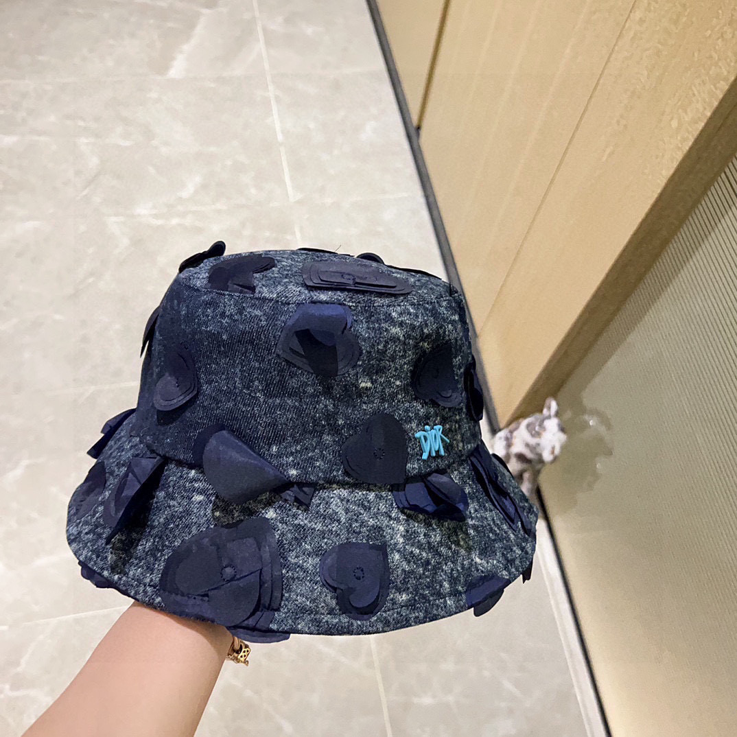 💛配防尘袋【DIOR迪奥】2025新款牛仔爆款小香简约渔夫帽，超好搭配，赶紧入手！