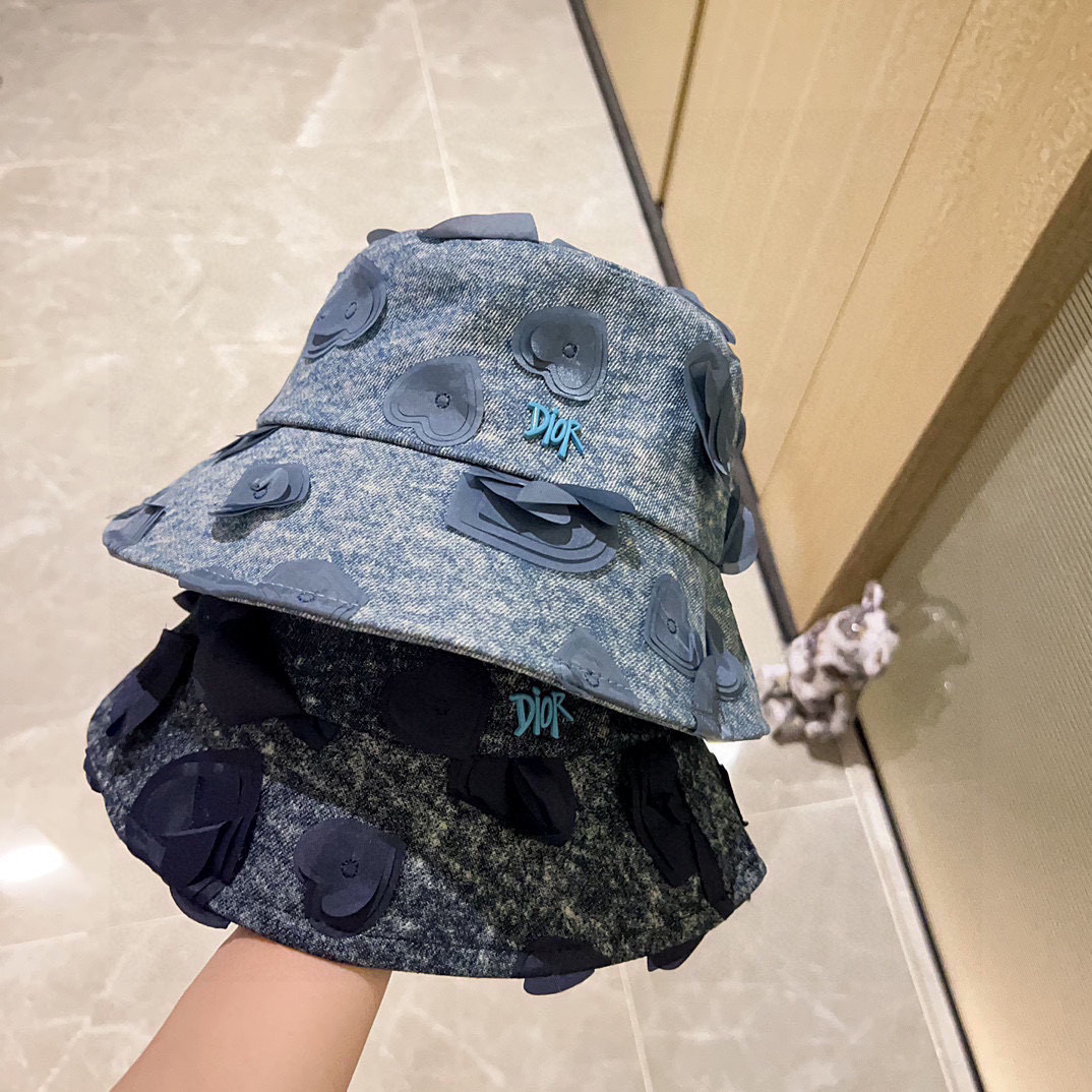 💛配防尘袋【DIOR迪奥】2025新款牛仔爆款小香简约渔夫帽，超好搭配，赶紧入手！