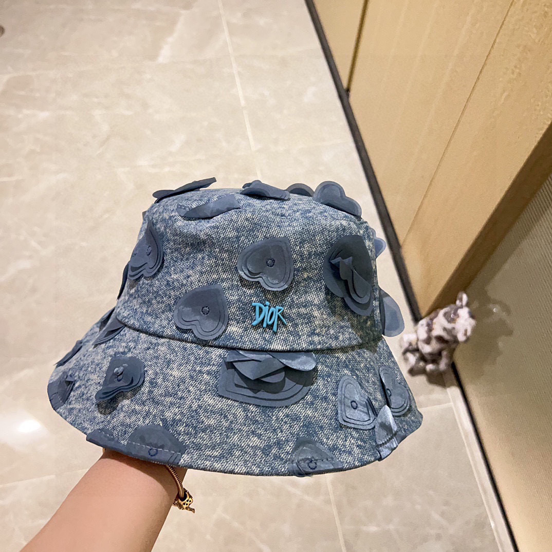 💛配防尘袋【DIOR迪奥】2025新款牛仔爆款小香简约渔夫帽，超好搭配，赶紧入手！