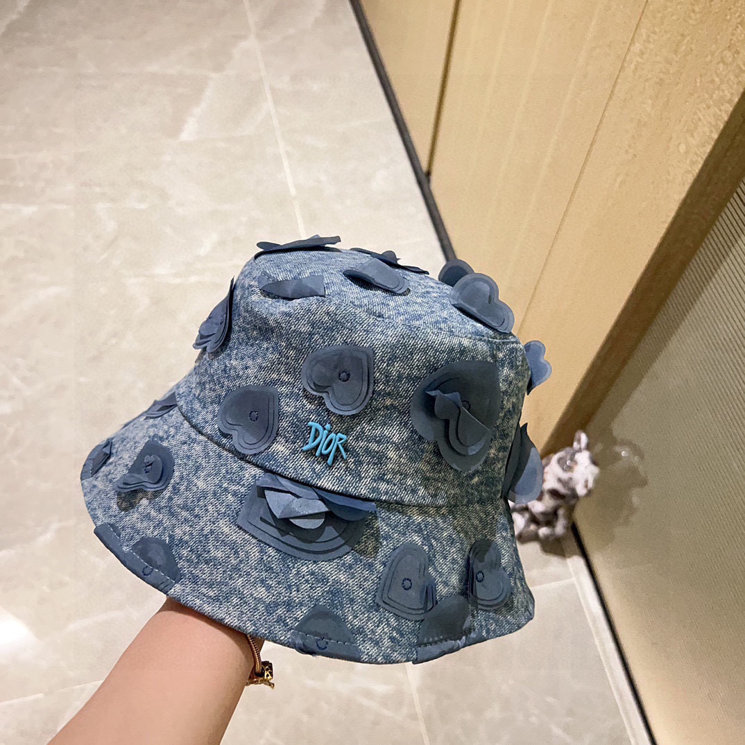 💛配防尘袋【DIOR迪奥】2025新款牛仔爆款小香简约渔夫帽，超好搭配，赶紧入手！