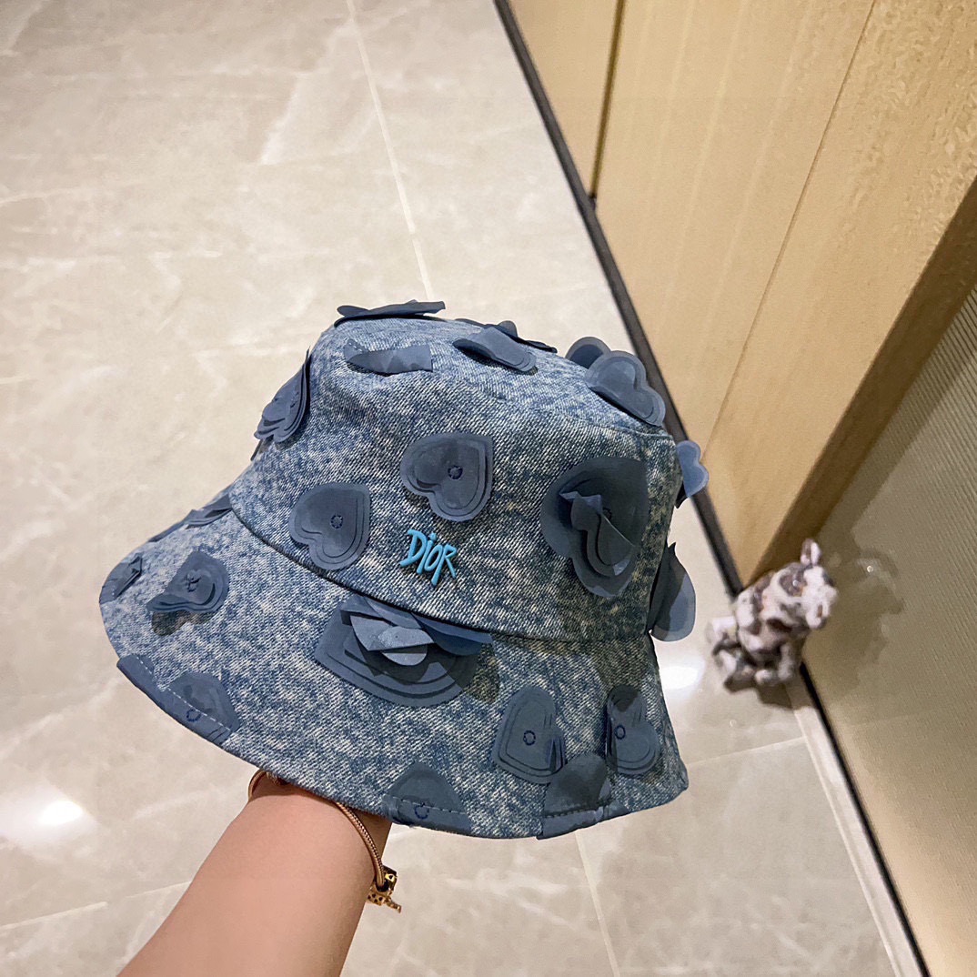 💛配防尘袋【DIOR迪奥】2025新款牛仔爆款小香简约渔夫帽，超好搭配，赶紧入手！
