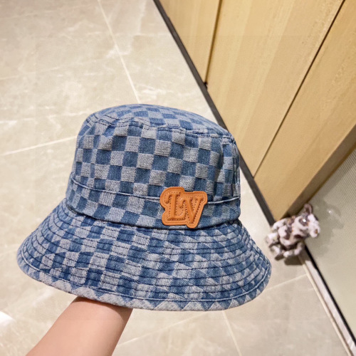 Louis Vuitton 2025 Damier Denim Bucket Hat - Unisex, Stylish & Versatile 1 Louis Vuitton 2025 Damier Denim Bucket Hat - Unisex, Stylish & Versatile