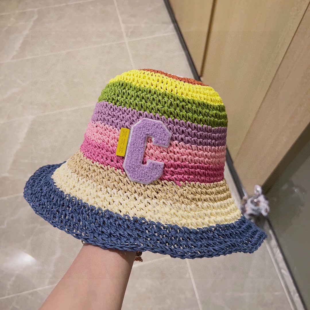 NO:348900,Special dust bag [Celine] 2025 new rainbow color-blocking vacation straw woven fisherman's hat, a must-have match when going out, buy it now!  Hat straw hat fisherman hat baseball hat, hat, celine, celine, espadrilles, espadrilles, hats特配防尘袋【Celine赛琳】2025新款彩虹拼色度假风草编渔夫帽草帽,出街必备超好搭配,赶紧入手！帽子草帽渔夫帽棒球帽,帽子,celine,celine,espadrilles,espadrilles,hats,hat