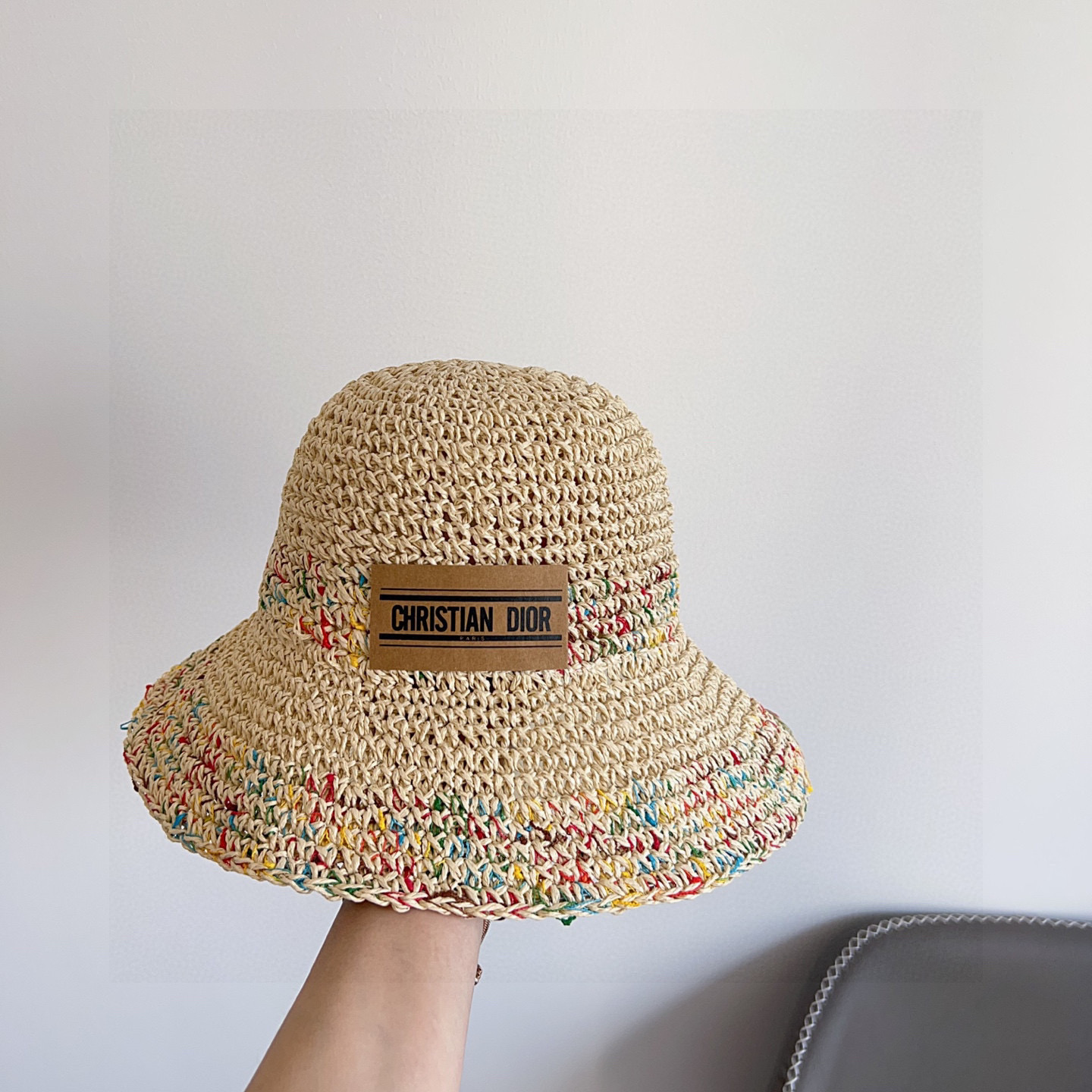 💛配防尘袋【DIOR迪奥】2025春夏新款彩色拼接度假风渔夫帽，🔆百搭日常款～出街必备