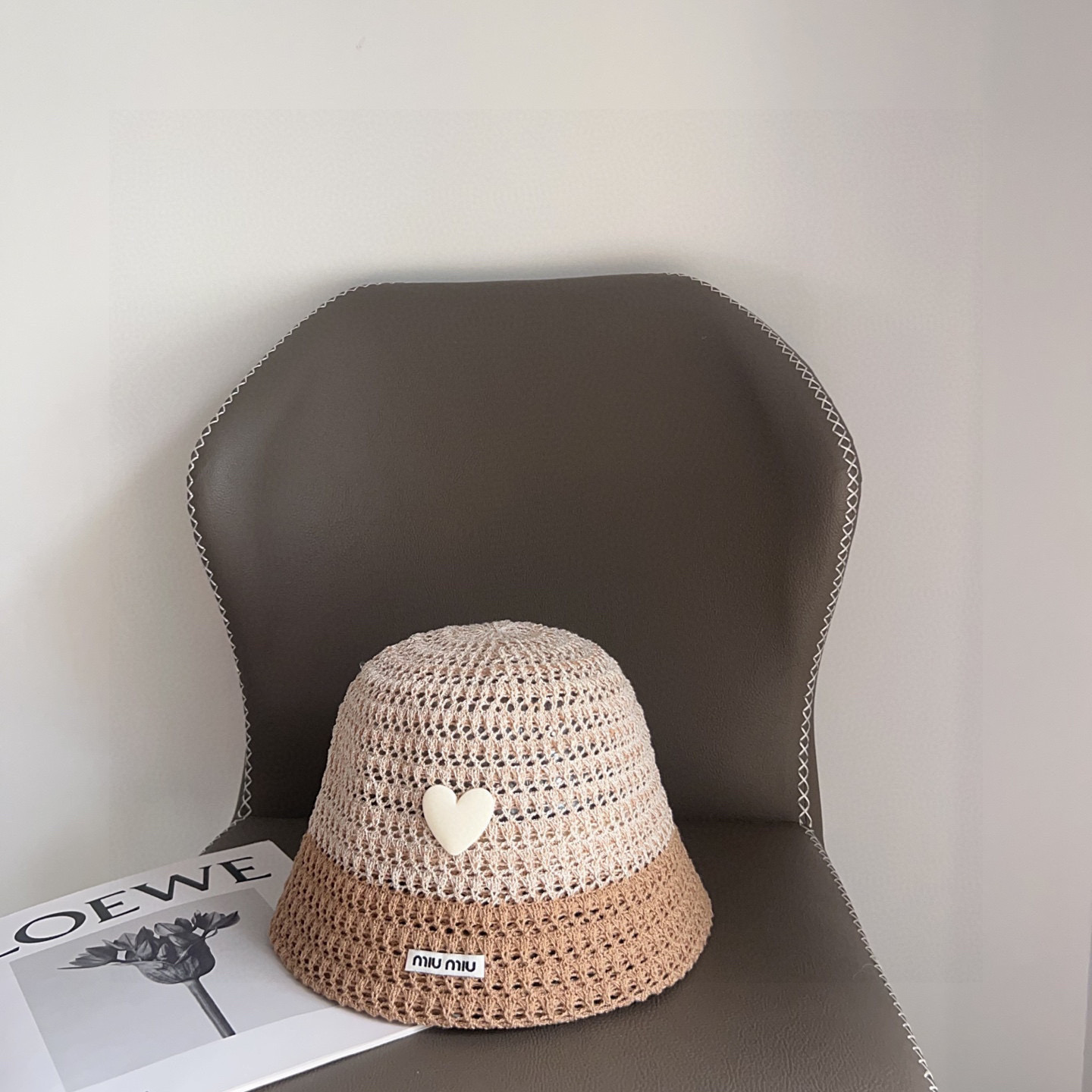 💛配防尘袋【MIUMIU缪缪】2025新款彩色拼色度假风渔夫帽，🔆百搭日常款～出街必备