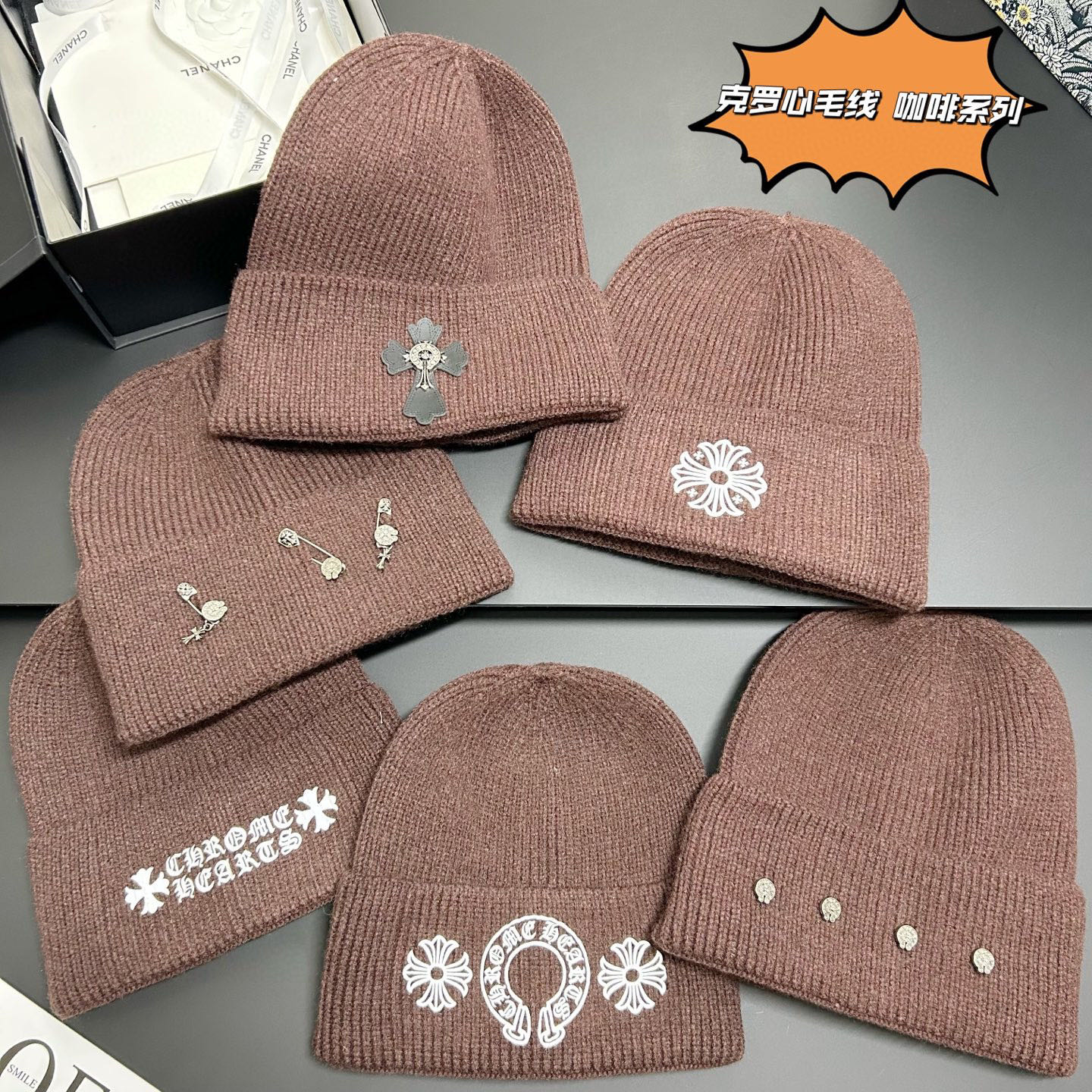 💛配防尘袋。【克罗心】2025新款男女款针织毛线帽，系列款出货