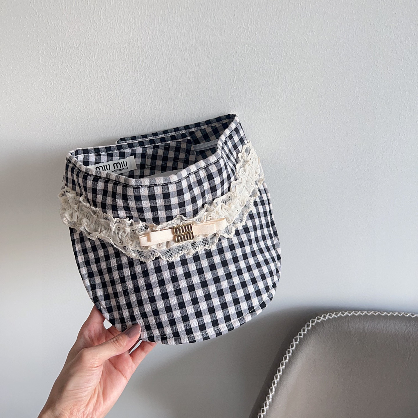 💛配防尘袋 【MIUMIU缪缪】2025新款独家度假风遮阳帽空顶帽，🔆遮阳百搭～休闲出街神器