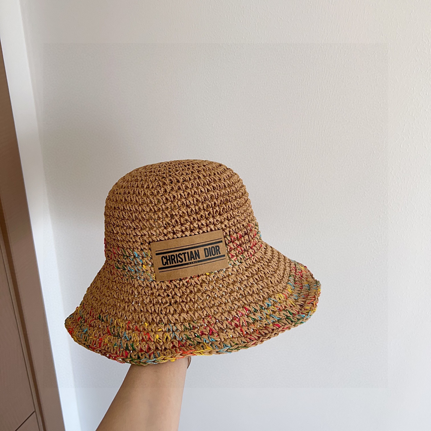 💛配防尘袋【DIOR迪奥】2025新款彩色拼接度假风渔夫帽，🔆百搭日常款～出街必备