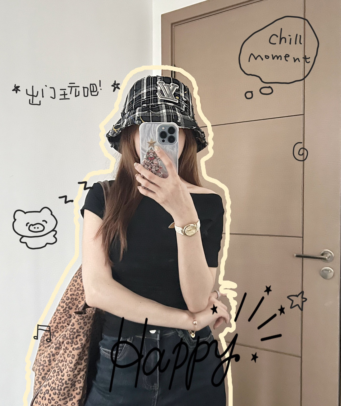 💛配防尘袋【LV路易威登】2025新款做旧格纹男女款渔夫帽，🔆百搭日常款～出街必备