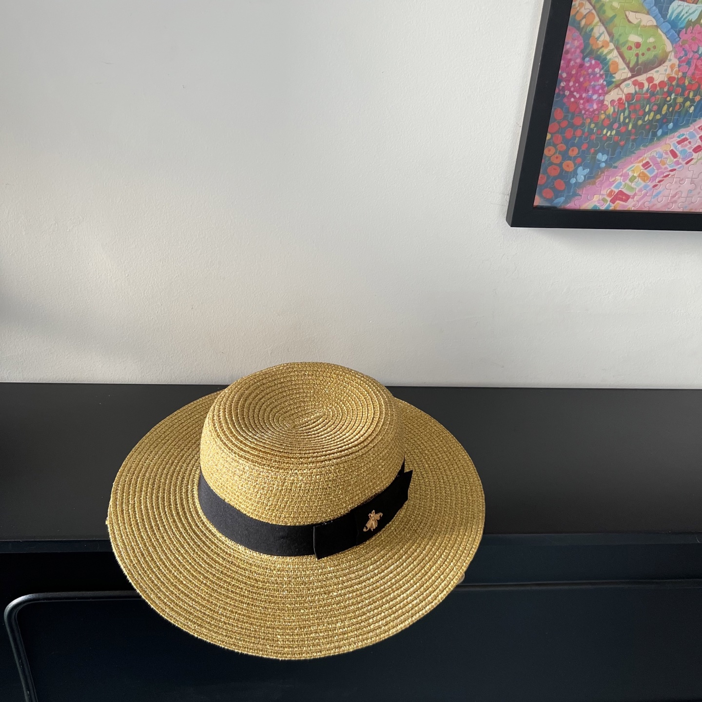 💛配防尘袋.  【GUCCI古驰】2025新款金丝男女款平顶盆帽草帽，出街旅行单品