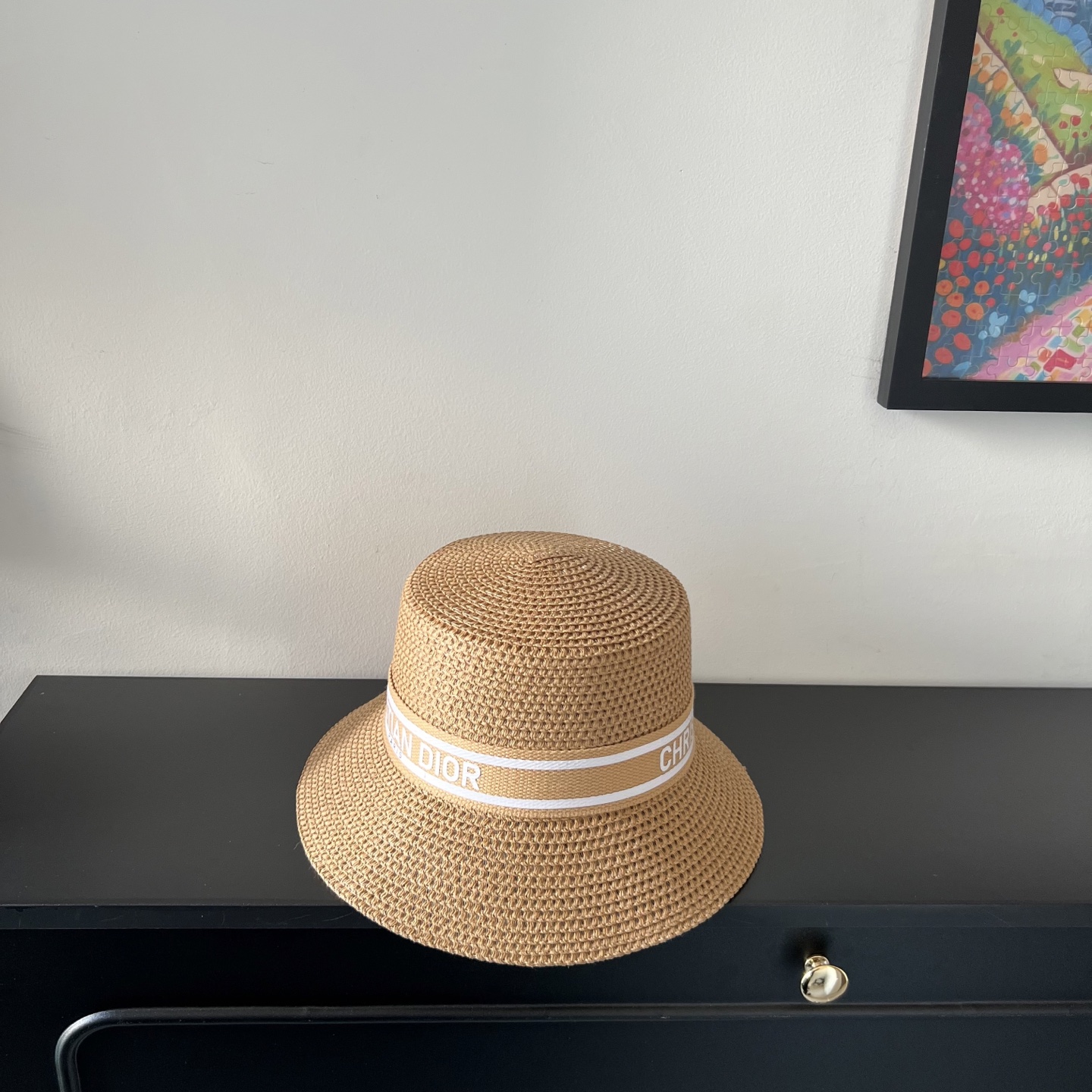💛配防尘袋.  【DIOR迪奥】2025新款大牌织带百搭盆帽草帽，出街日常单品