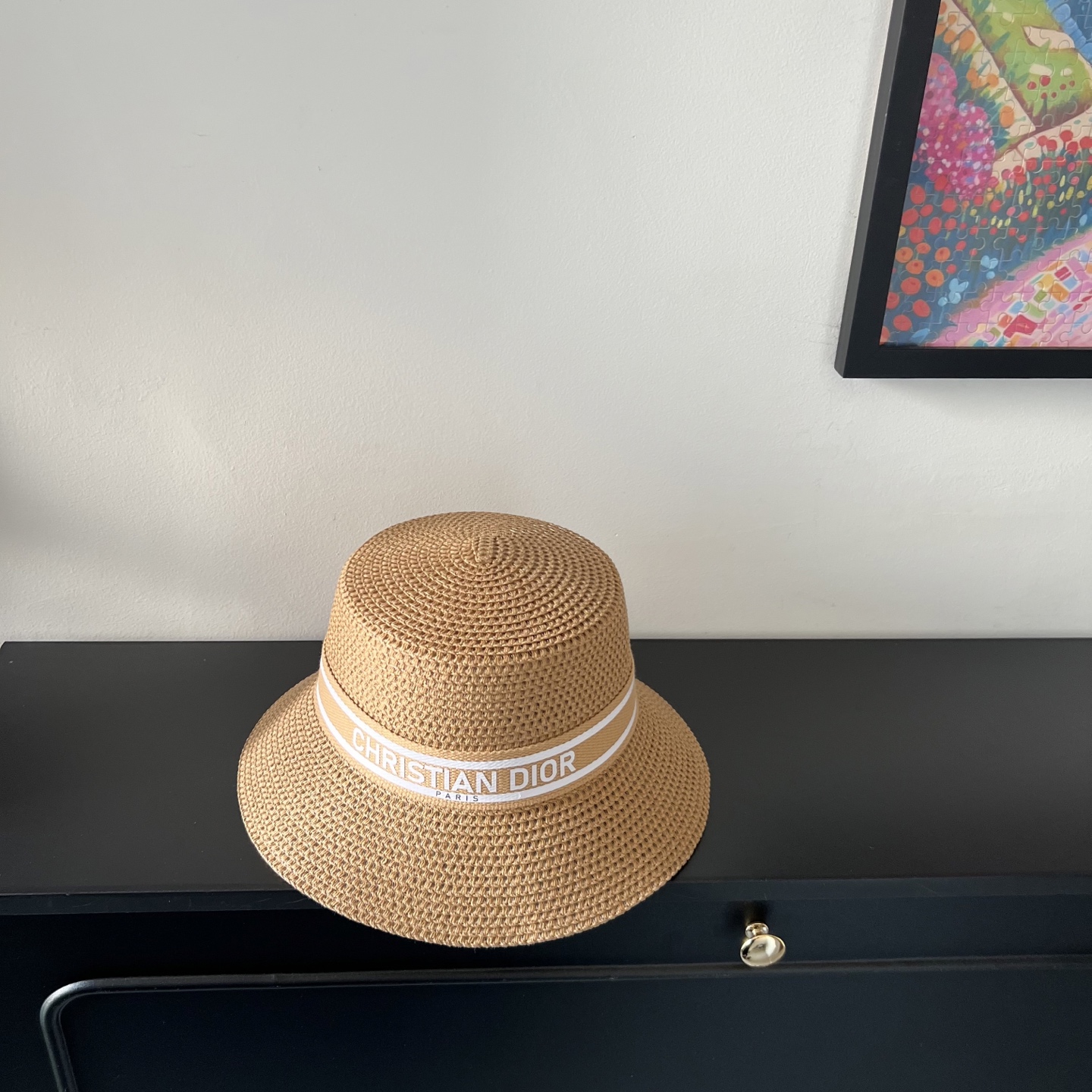 💛配防尘袋.  【DIOR迪奥】2025新款大牌织带百搭盆帽草帽，出街日常单品