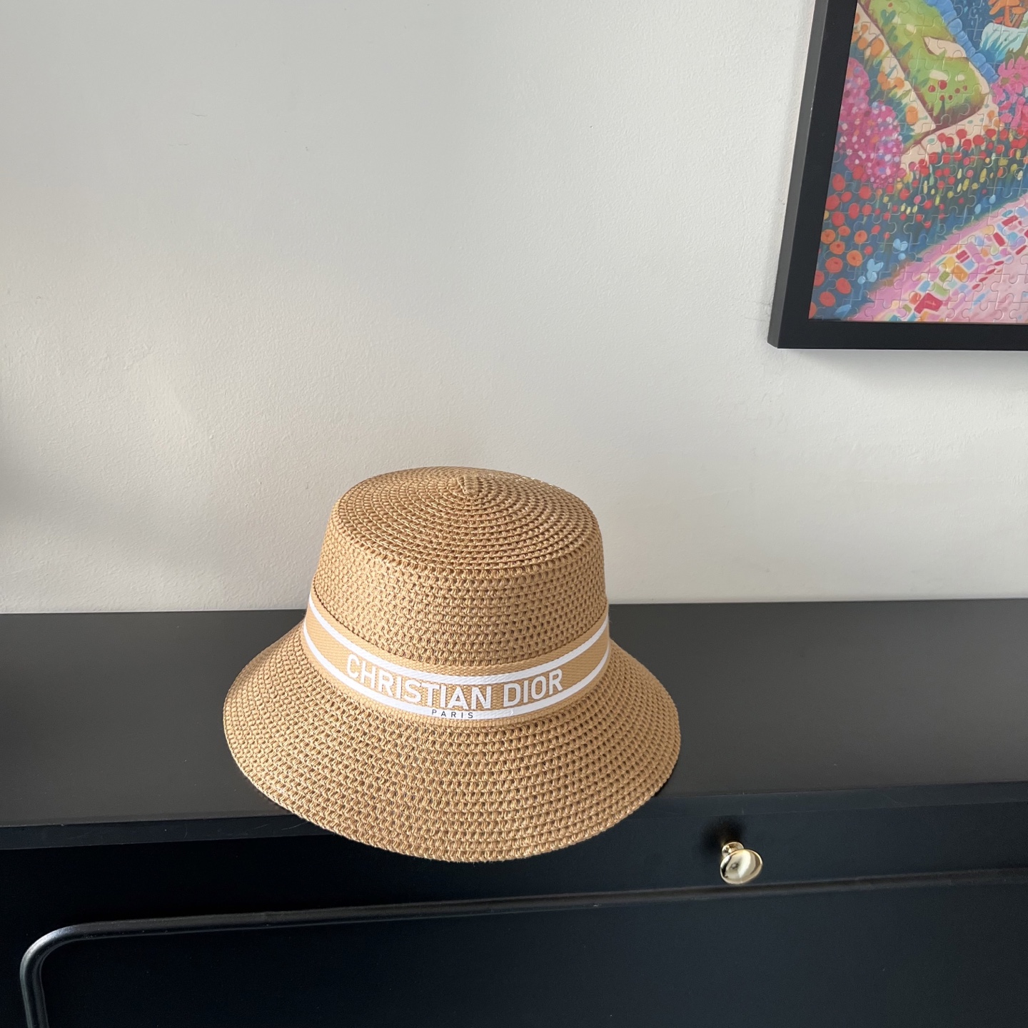 💛配防尘袋.  【DIOR迪奥】2025新款大牌织带百搭盆帽草帽，出街日常单品