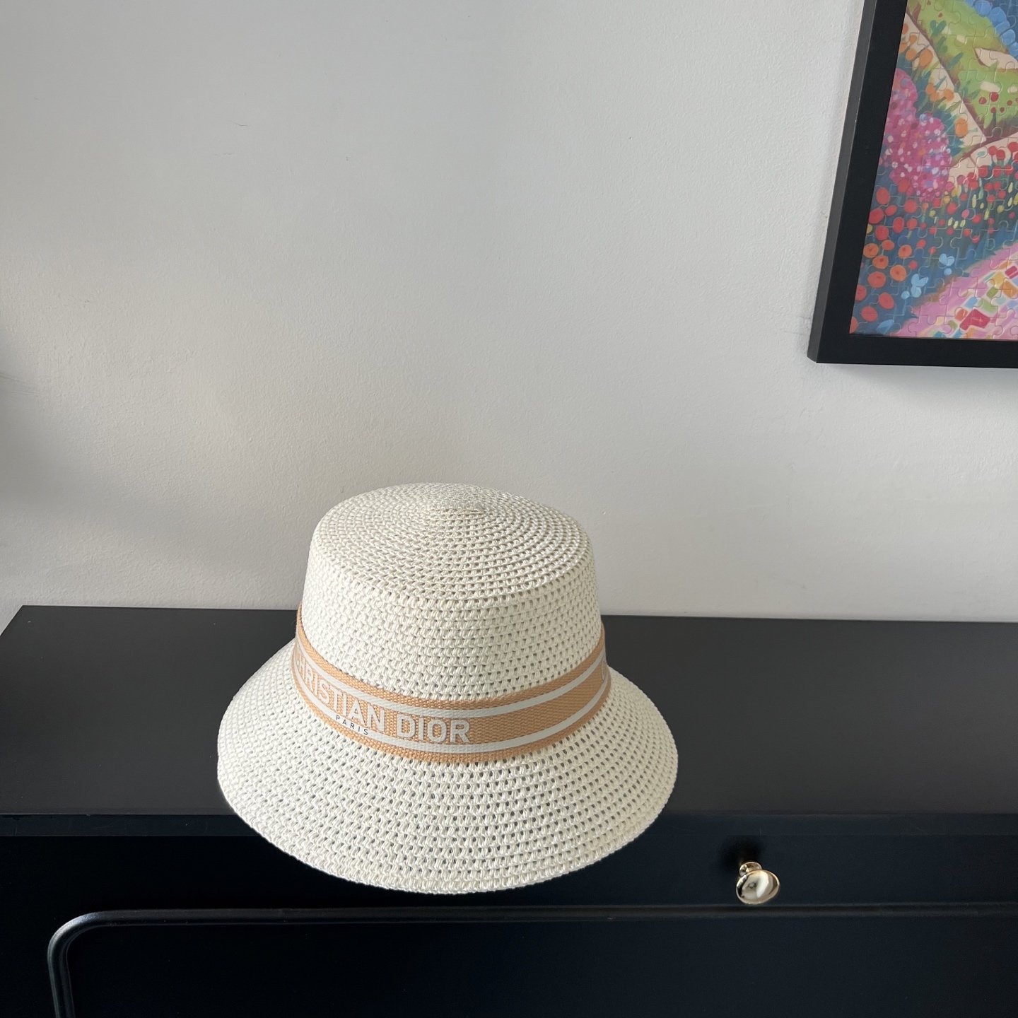 💛配防尘袋.  【DIOR迪奥】2025新款大牌织带百搭盆帽草帽，出街日常单品