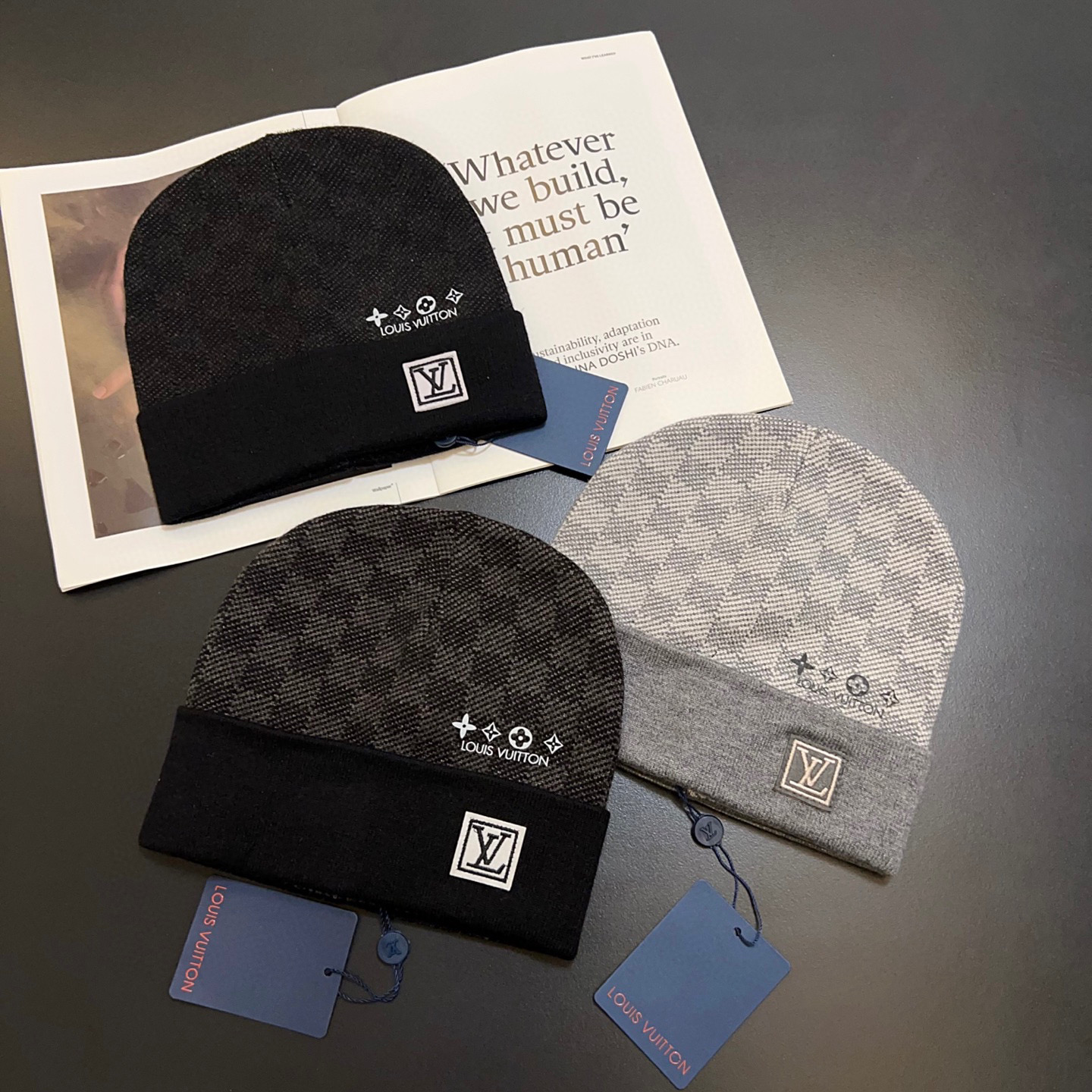 💛配防尘袋。【lv 路易威登】2025新款大牌刺绣针织毛线帽，男女款～时尚简约#保暖款
