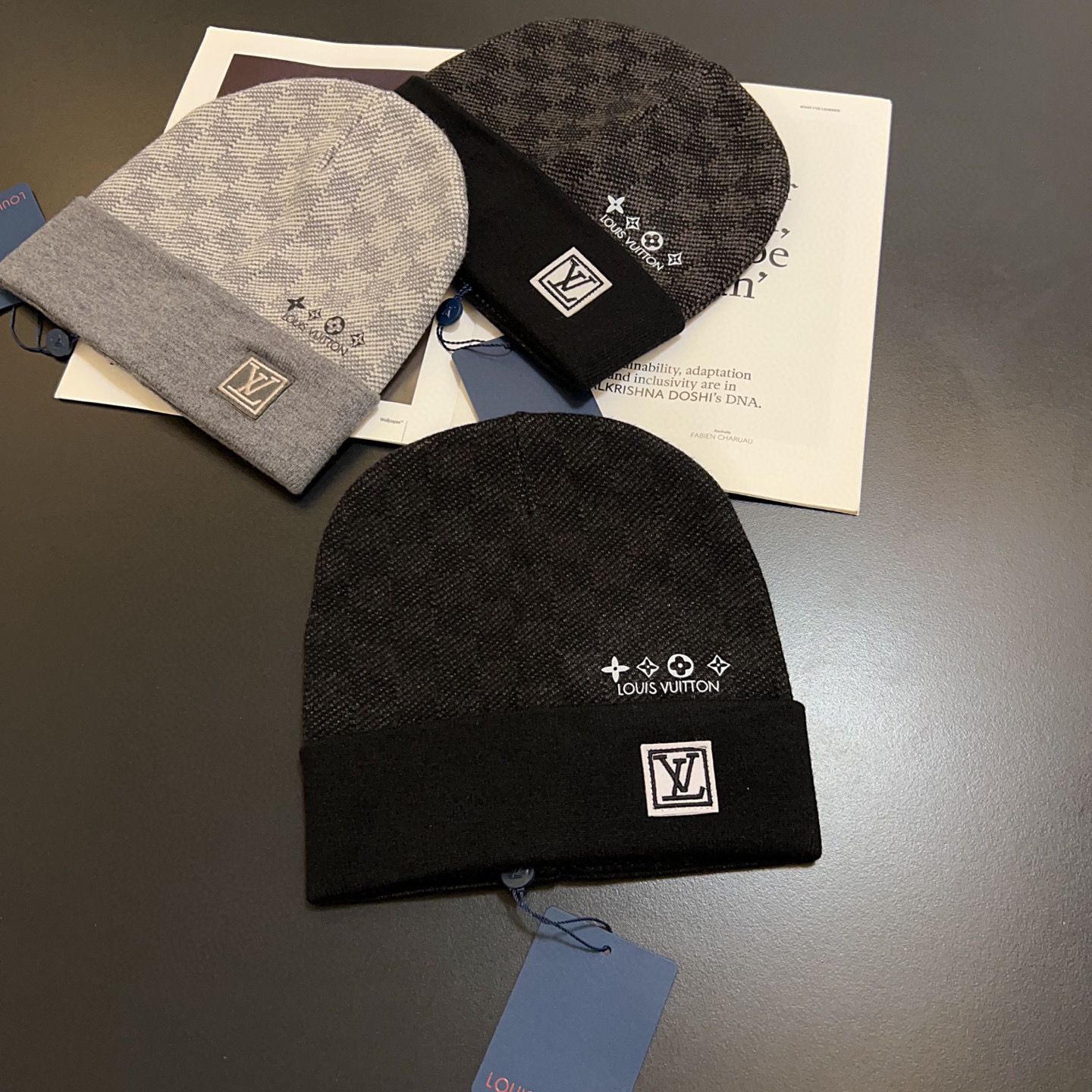 💛配防尘袋。【lv 路易威登】2025新款大牌刺绣针织毛线帽，男女款～时尚简约#保暖款