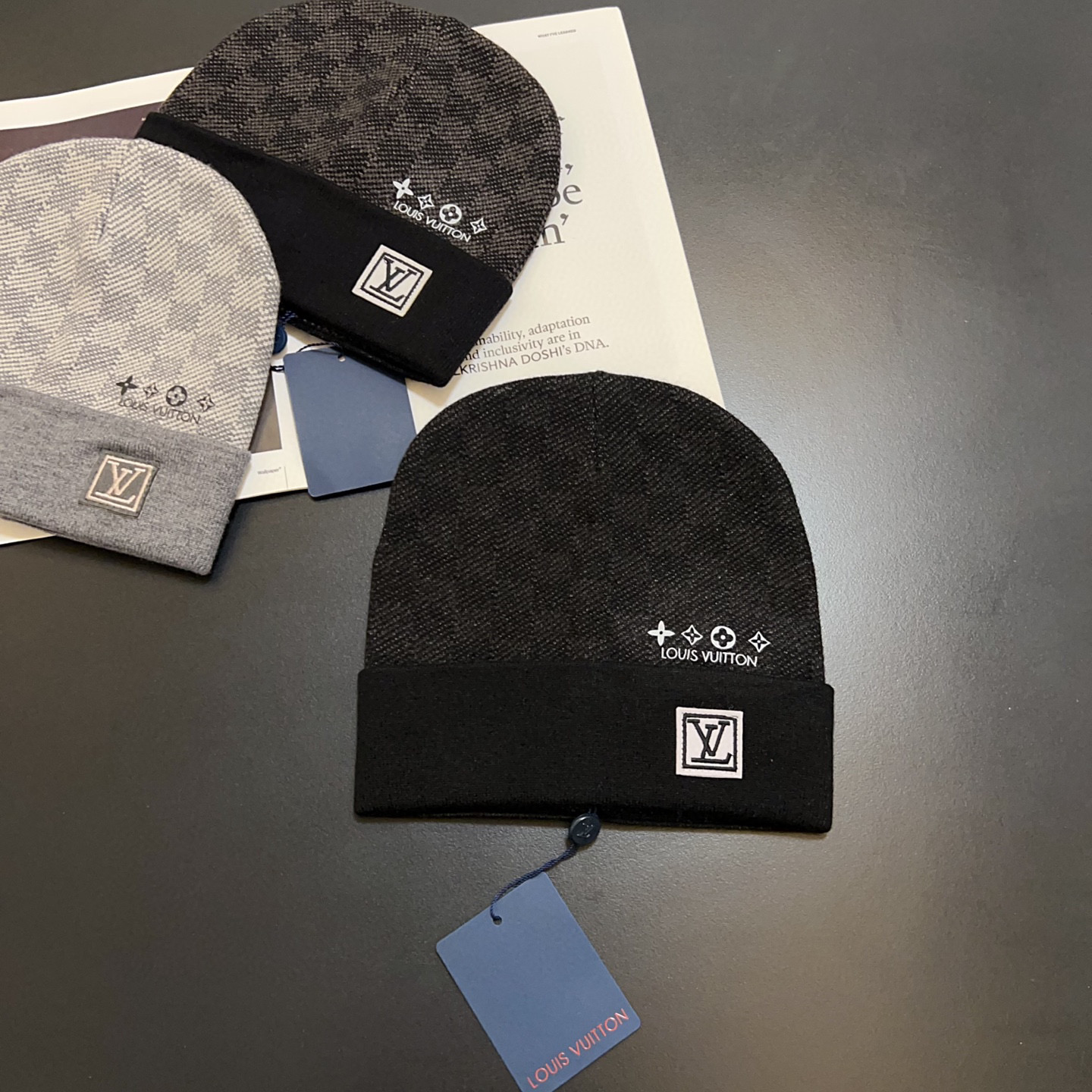 💛配防尘袋。【lv 路易威登】2025新款大牌刺绣针织毛线帽，男女款～时尚简约#保暖款