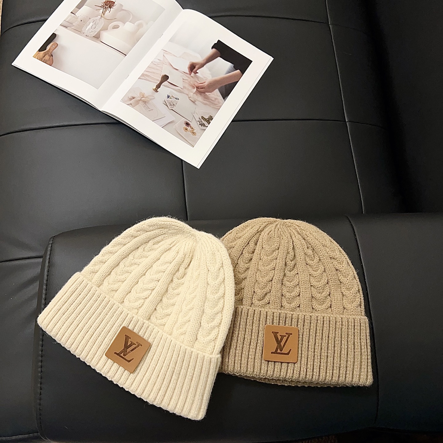 💛配防尘袋。【lv 路易威登】2025新款大牌麻花针织毛线帽，男女款～时尚简约#保暖款