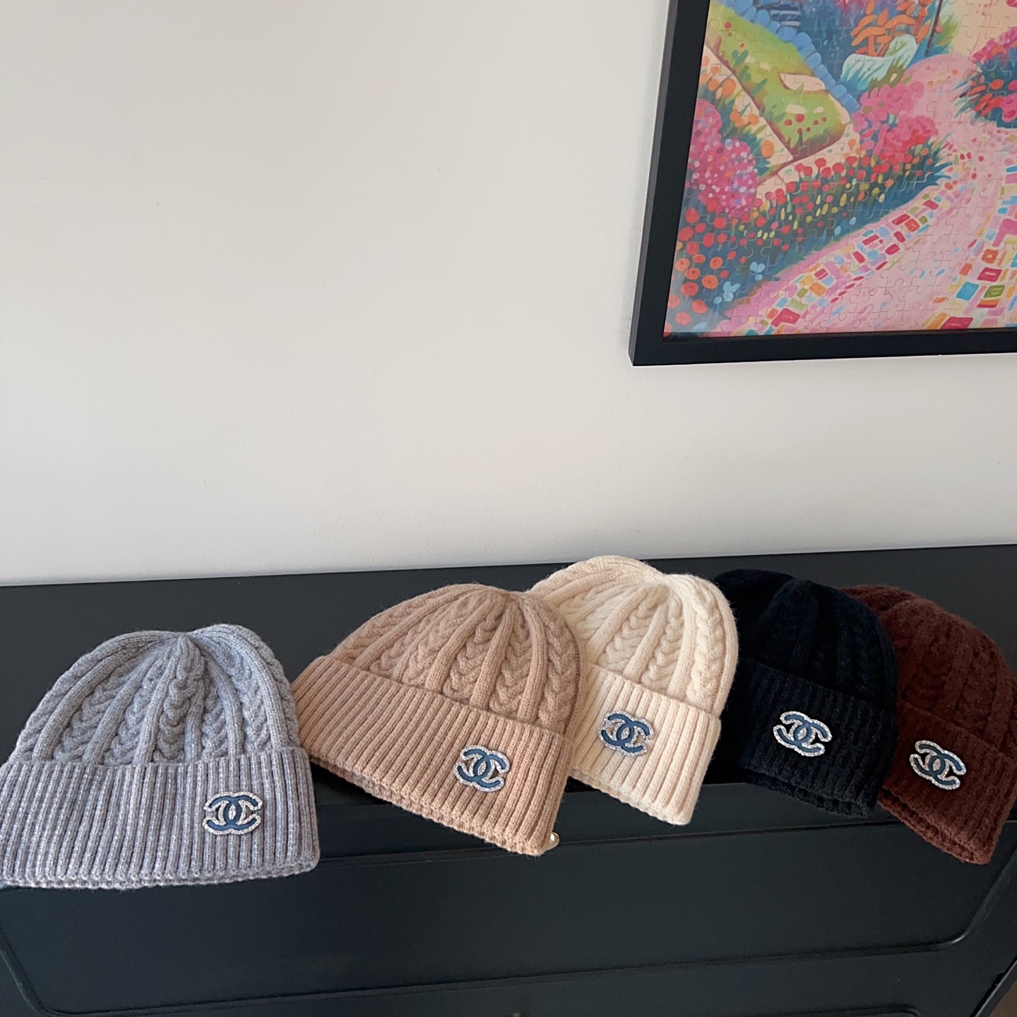 💛配防尘袋。【CHANEL香奈儿】2025新款小香风麻花针织毛线帽，独家新款～韩版针织单品